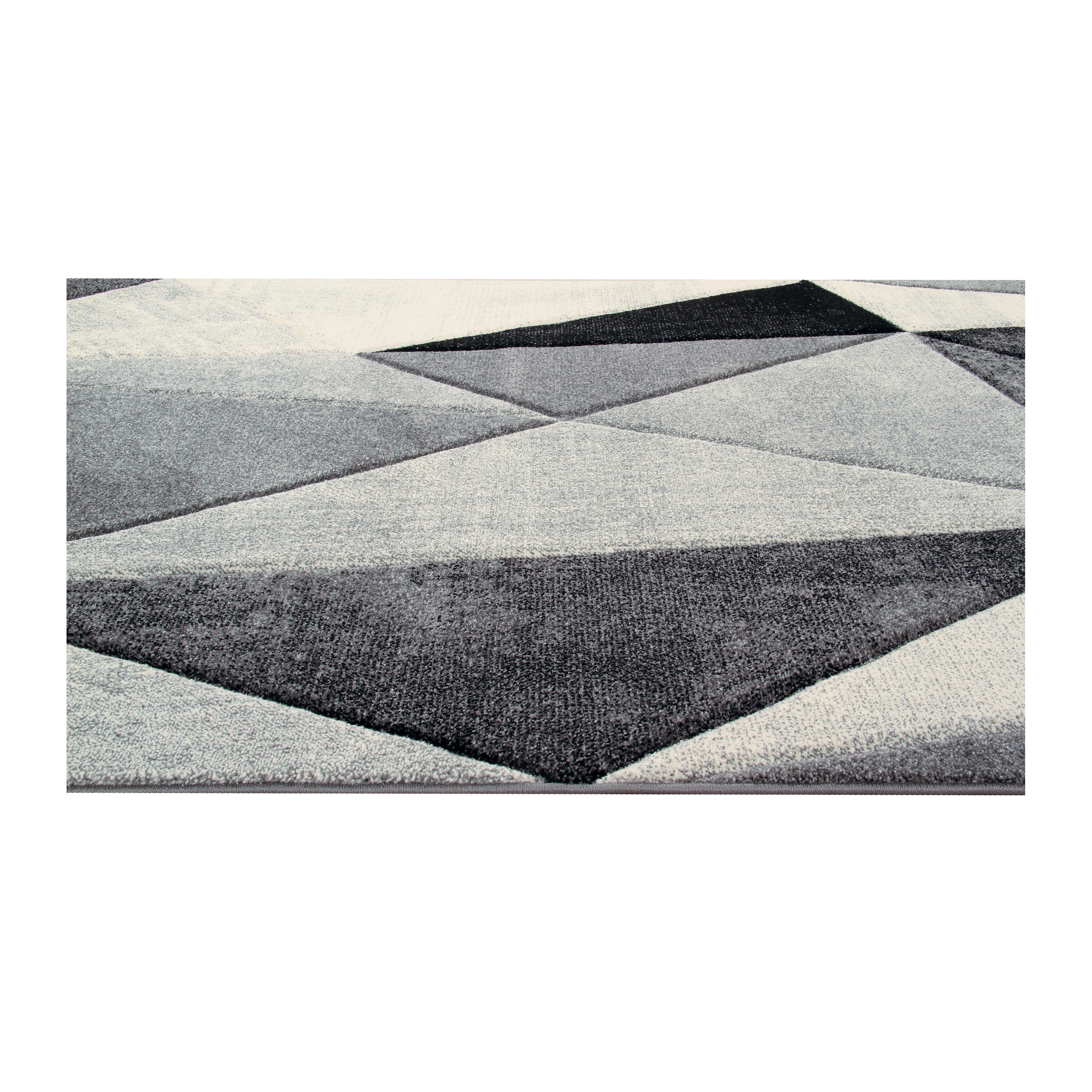 Tappeto Opera Diamanti classic geometrico nero e bianco, L 120 x L 60 cm - 5