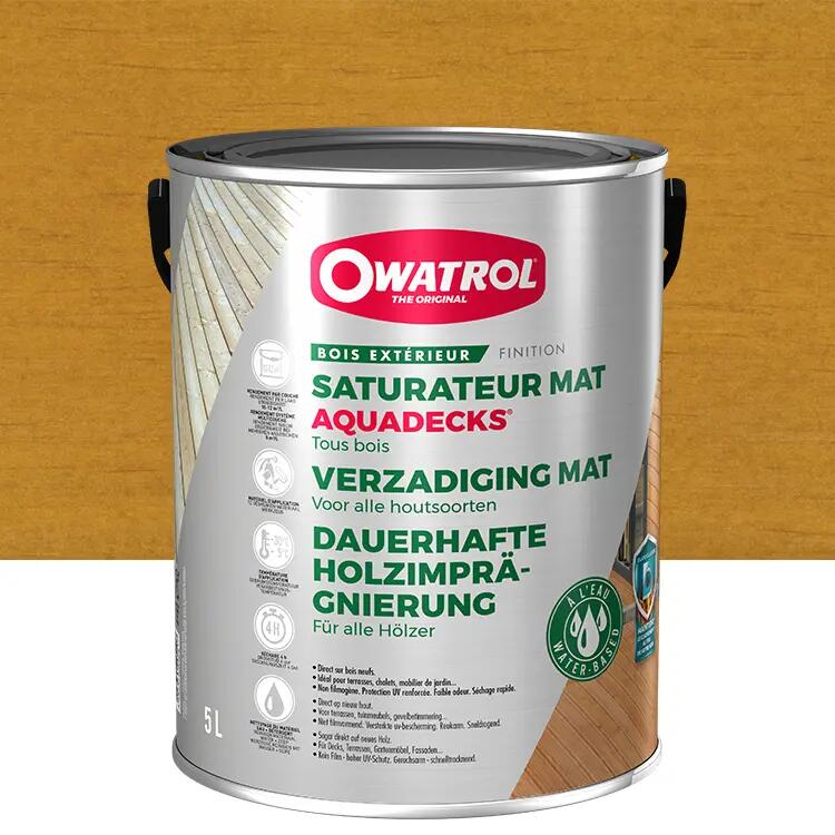 Saturateur pour bois extérieur OWATROL Aquadecks movingui mat 5 l — free download