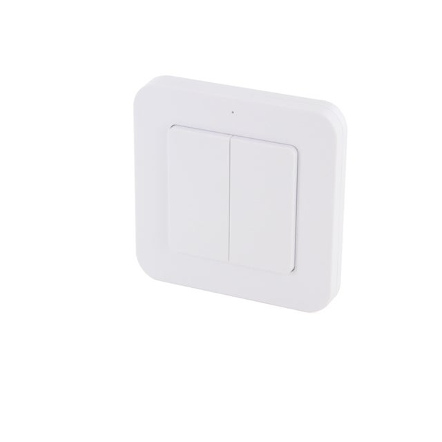 Interruptor domótico adhesivo doble blanco DIO