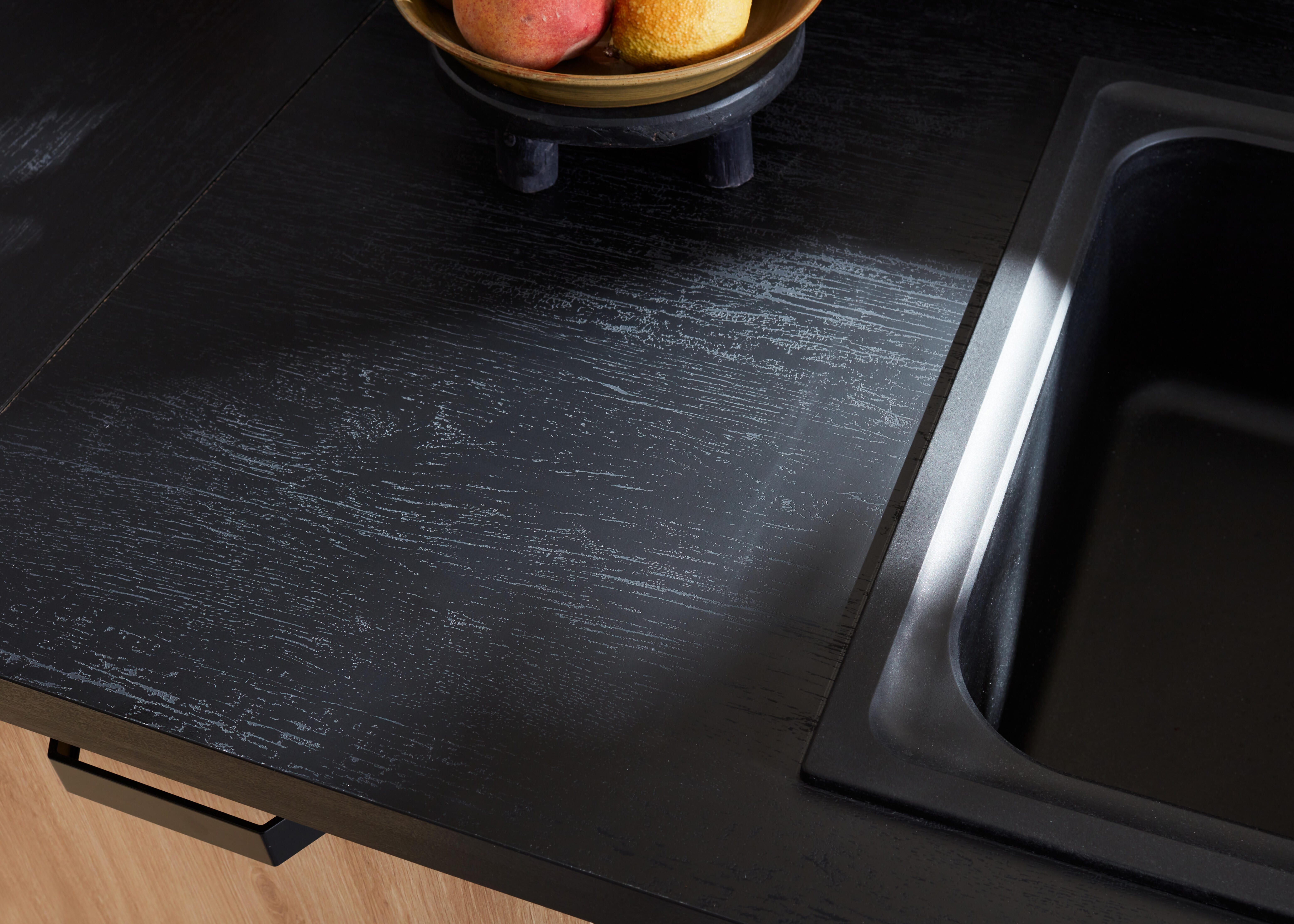 Plan de travail stratifié Bois brûlé L.315 x P.65 cm, Ep.58 mm | Leroy ...