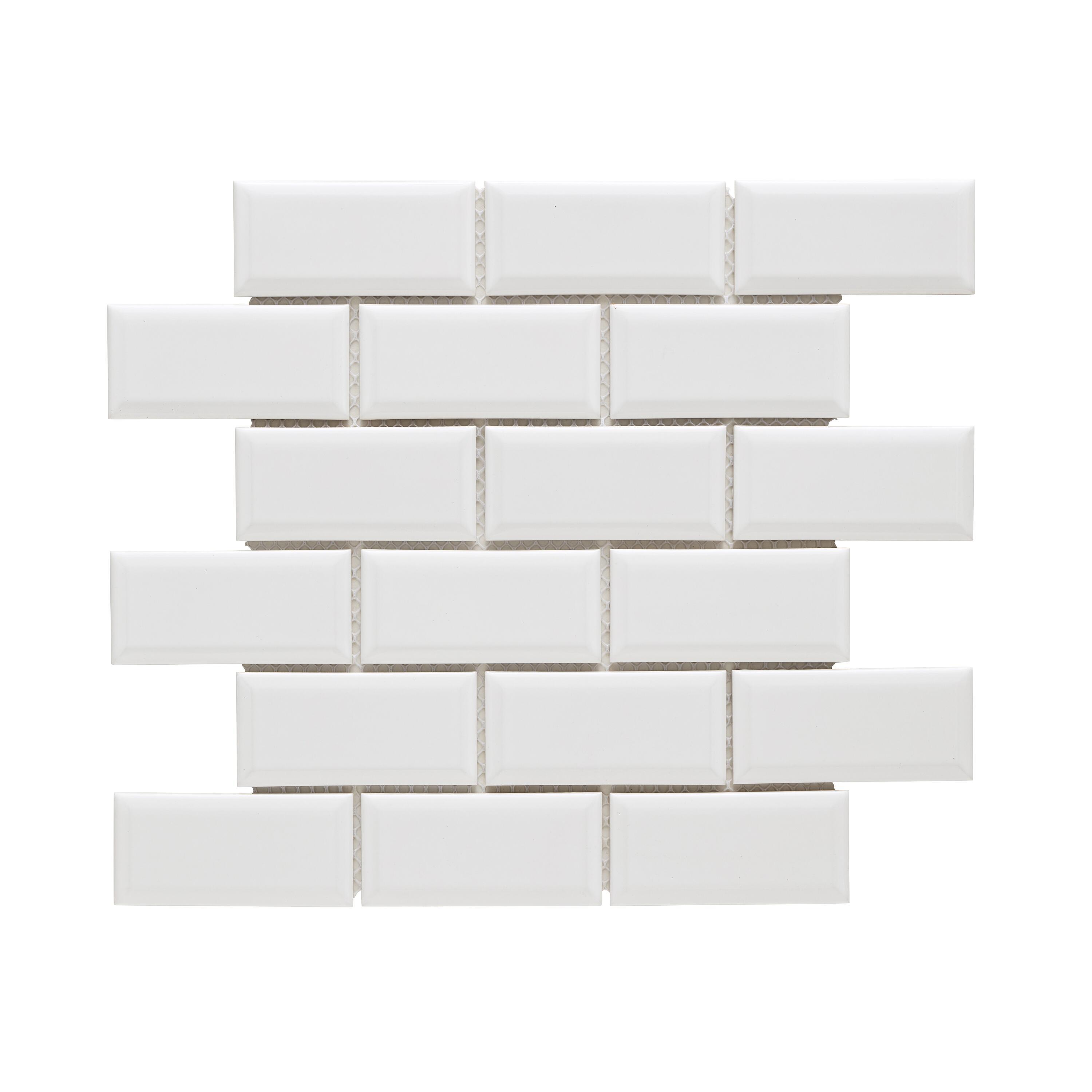 1 plaque de mosaïque Metro porcelaine blanc 28.8 x 34 cm ARTENS - 8