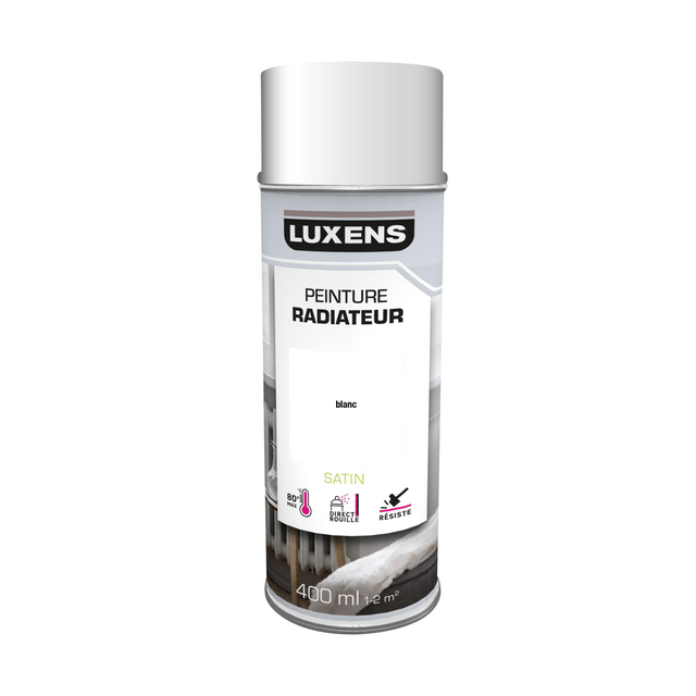Bombe de peinture Radiateur LUXENS blanc satiné 400 ml