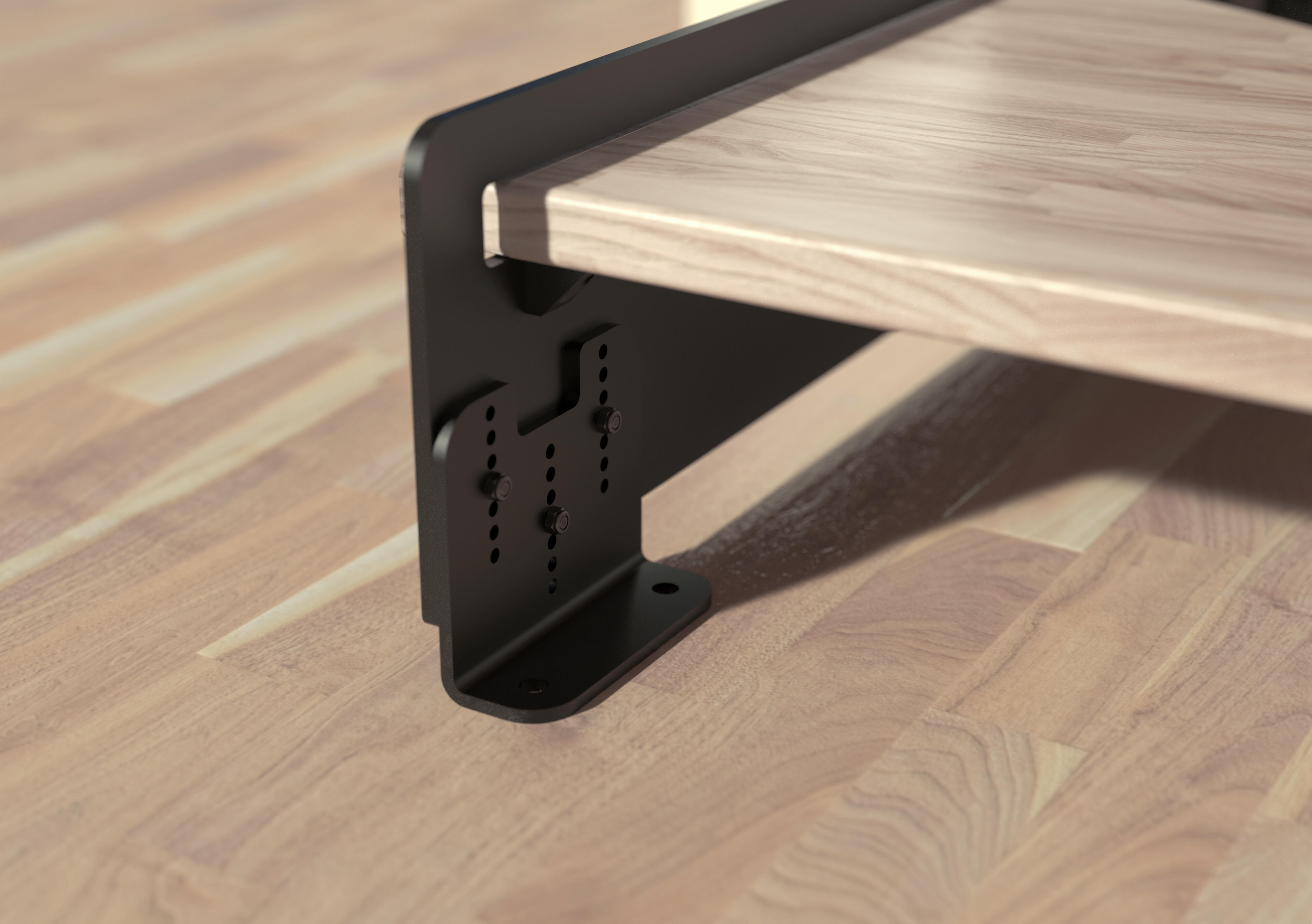 Escalier 1/4 t. bas révers. acier noir Crémaillère 14 mar. frêne brut , l.85 cm - 4