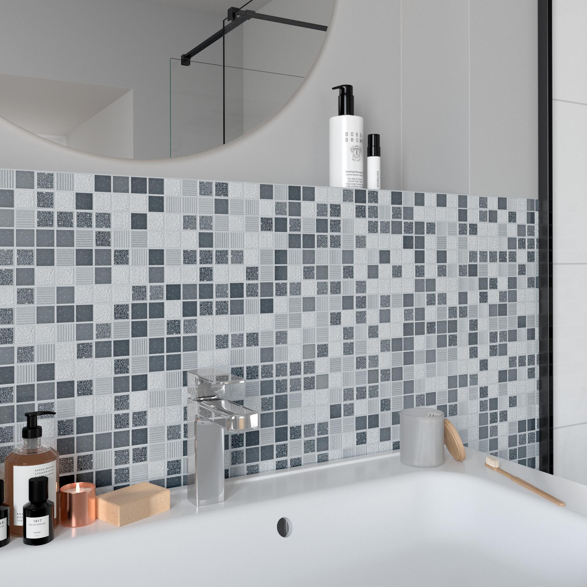 Mosaïque En Marbre Naturel Ibiza Blanc Gris Clair – Briques Mauerverband – MOSANI