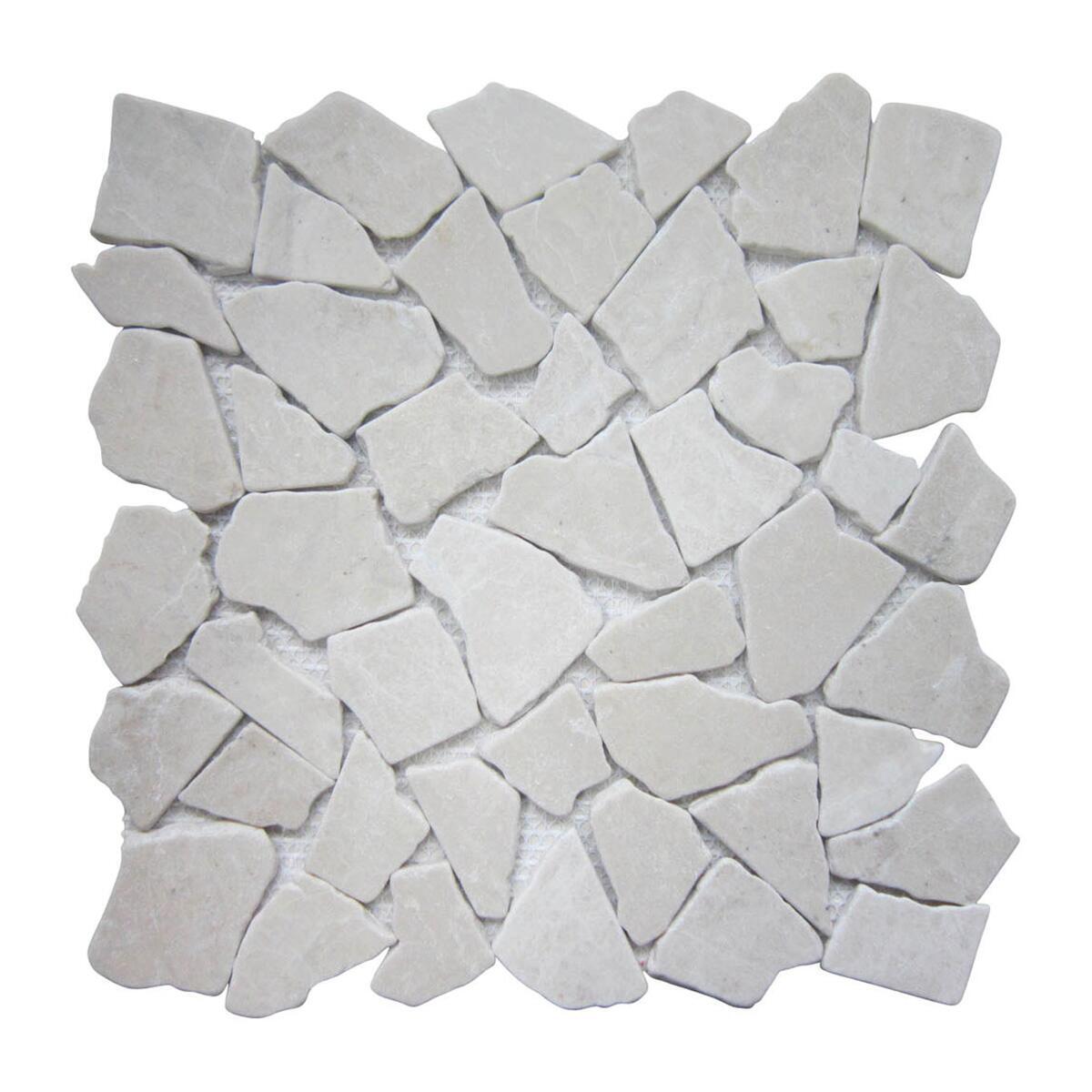 1 plaque de mosaïque Opus marbre effet pierre crème 30 x 30 cm ARTENS - 3