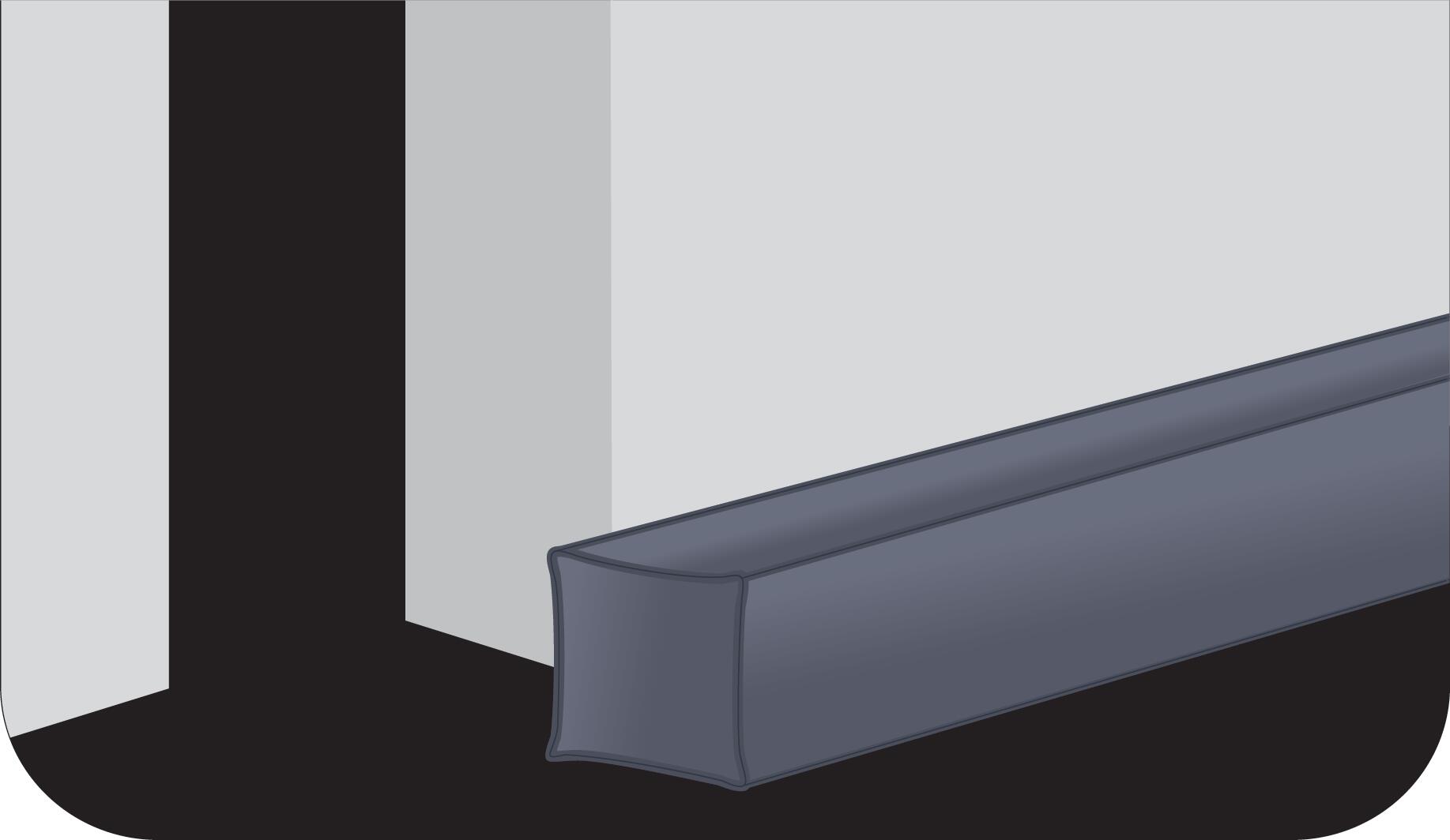 Bas de porte à coller textile (bourrelet) Sol lisse premium 3M, L.80 cm gris - 3