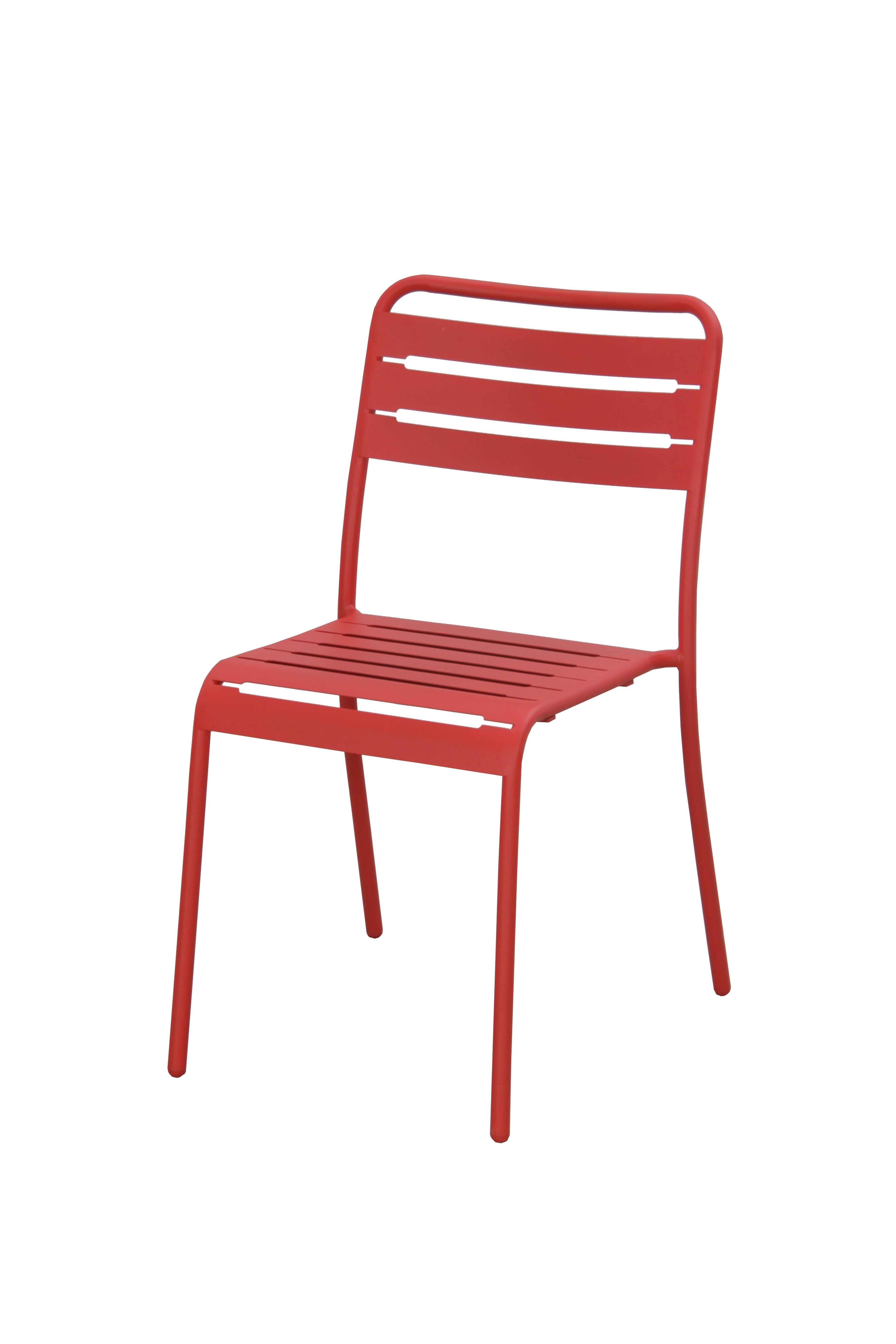 Chaise Empilable Café en Métal Rouge