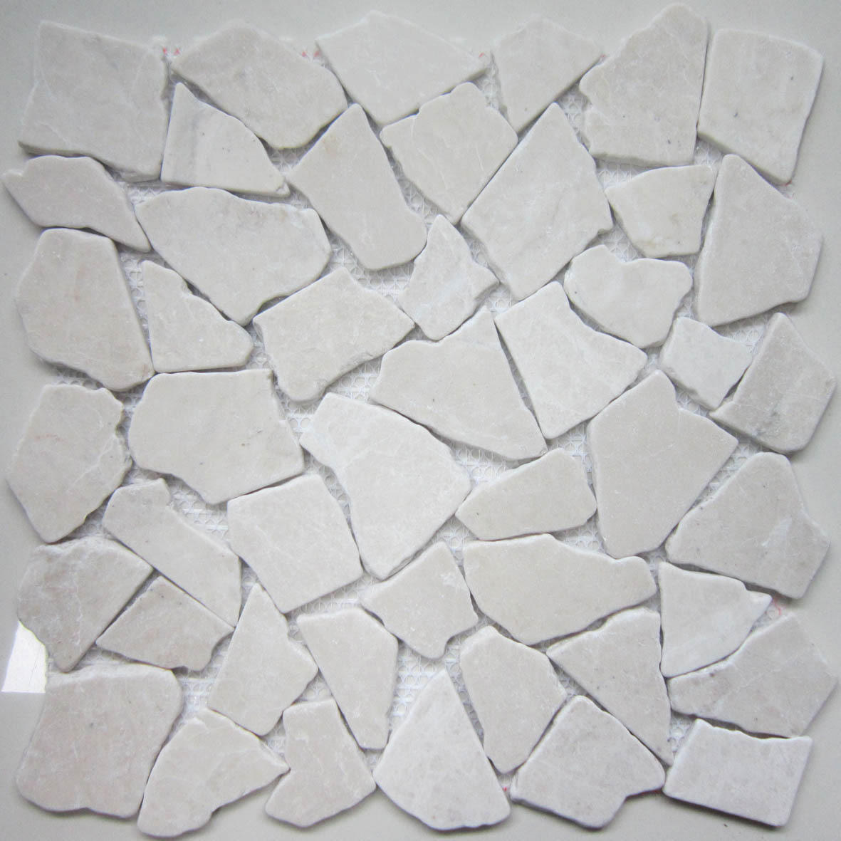 1 plaque de mosaïque Opus marbre effet pierre crème 30 x 30 cm ARTENS - 2