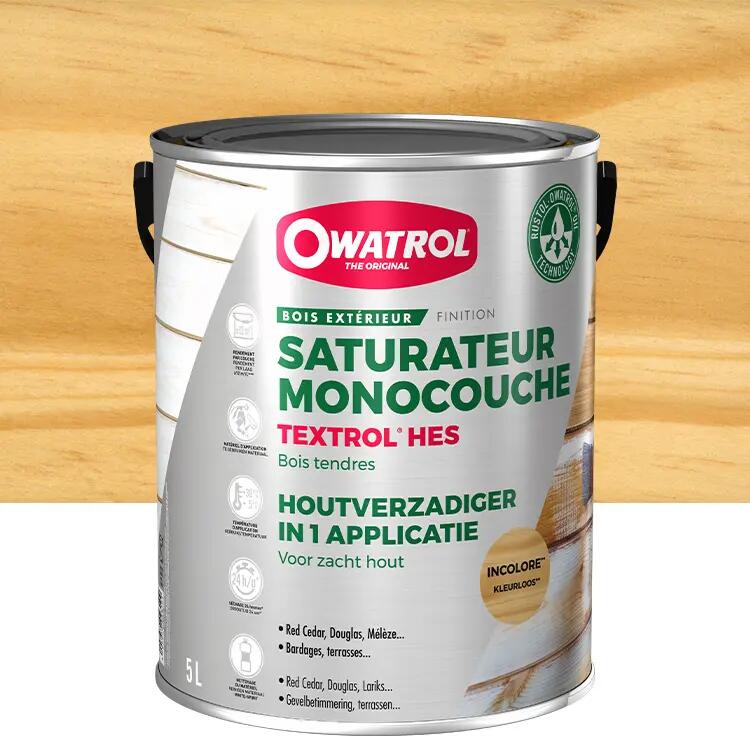 Saturateur pour bois extérieur OWATROL Textrol® hes incolore mat 5 l ...