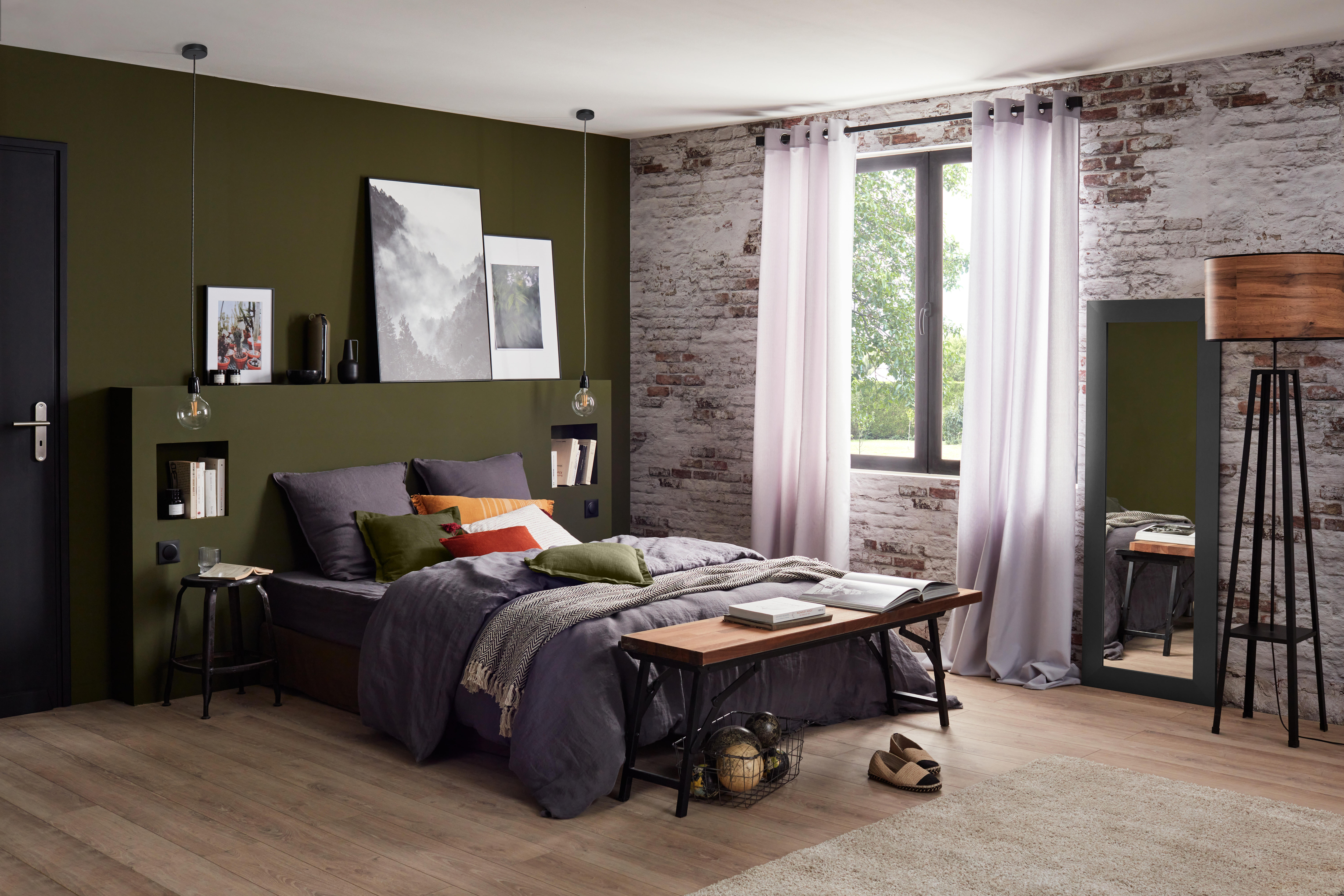 Papier peint panoramique brique blanc et marron l.159 x H.280 cm - 10