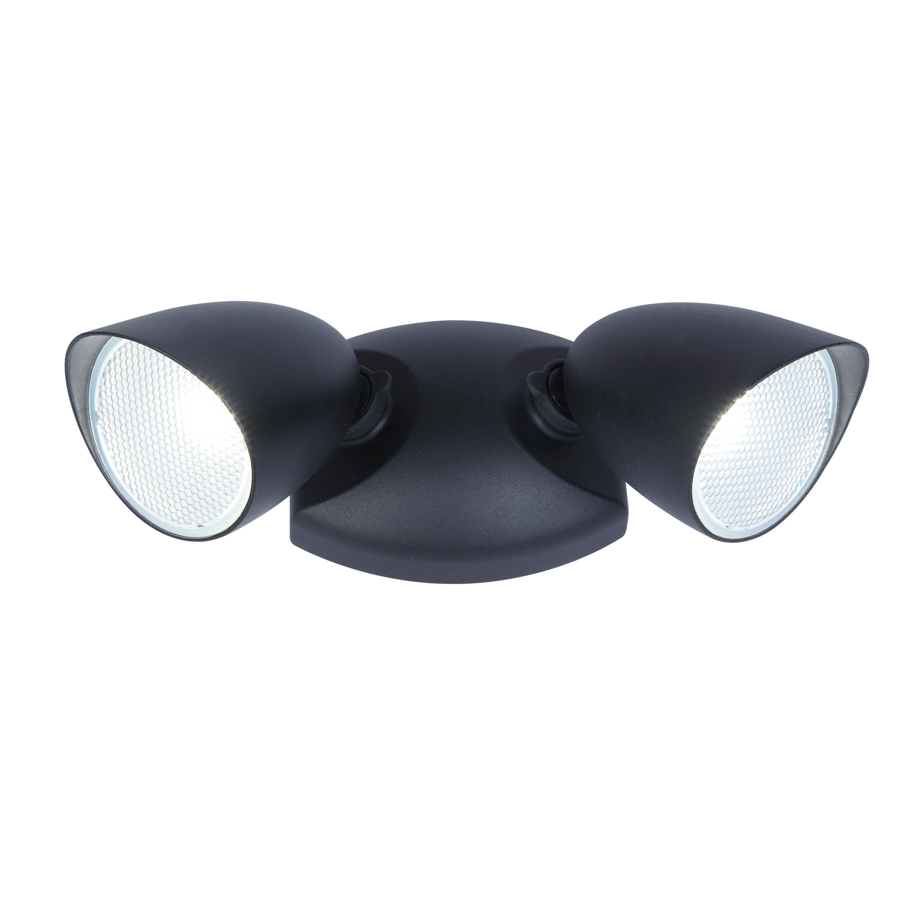 Applique LED moderno da esterno Deltona doppia luce nero IP54, INSPIRE - 6