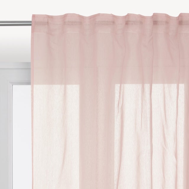 Tenda Voile Softy rosa, fettuccia e passanti nascosti 200x280 cm INSPIRE