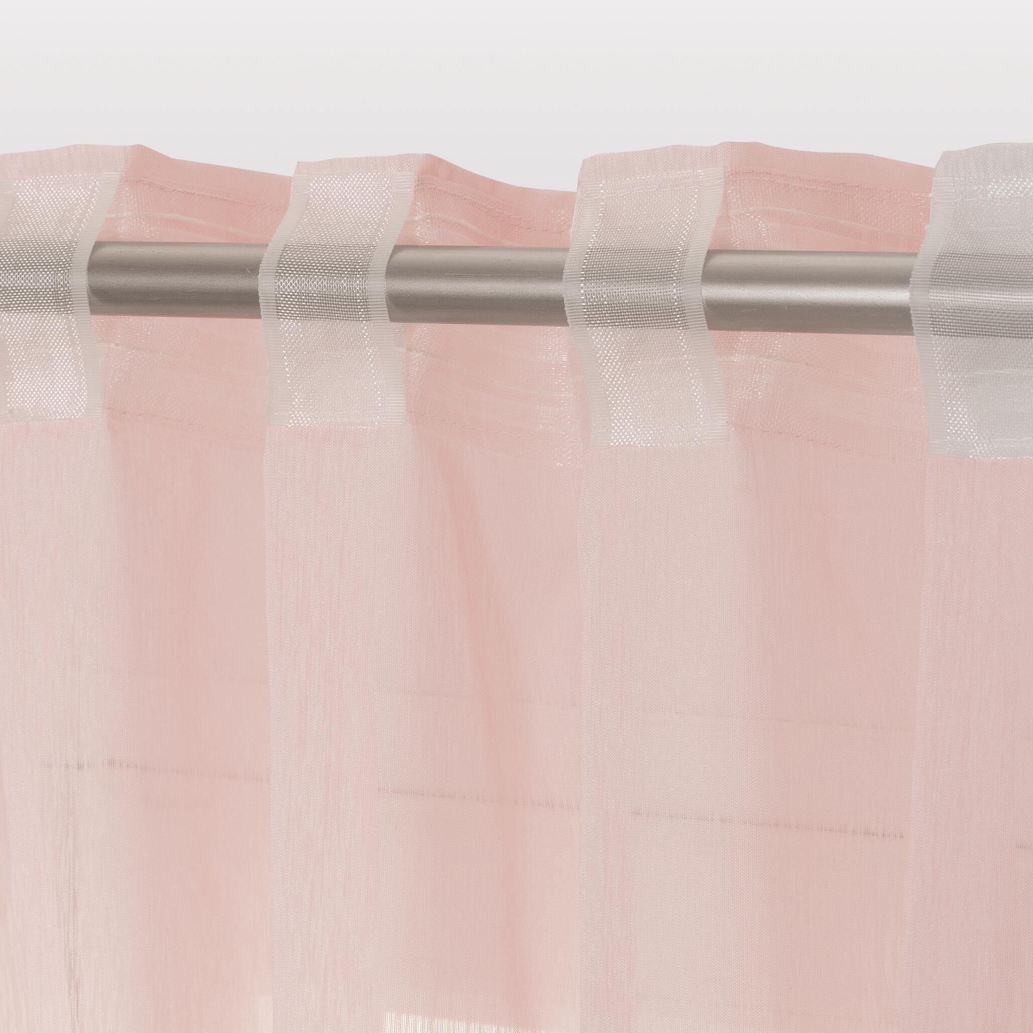 Tenda Voile Softy rosa, fettuccia e passanti nascosti 200x280 cm INSPIRE - 19