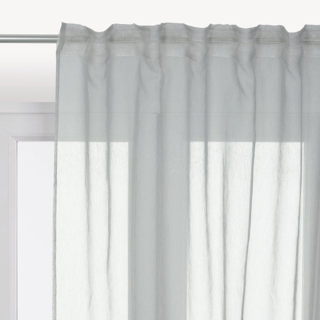 Tenda Voile Softy grigio, fettuccia e passanti nascosti 200x280 cm INSPIRE