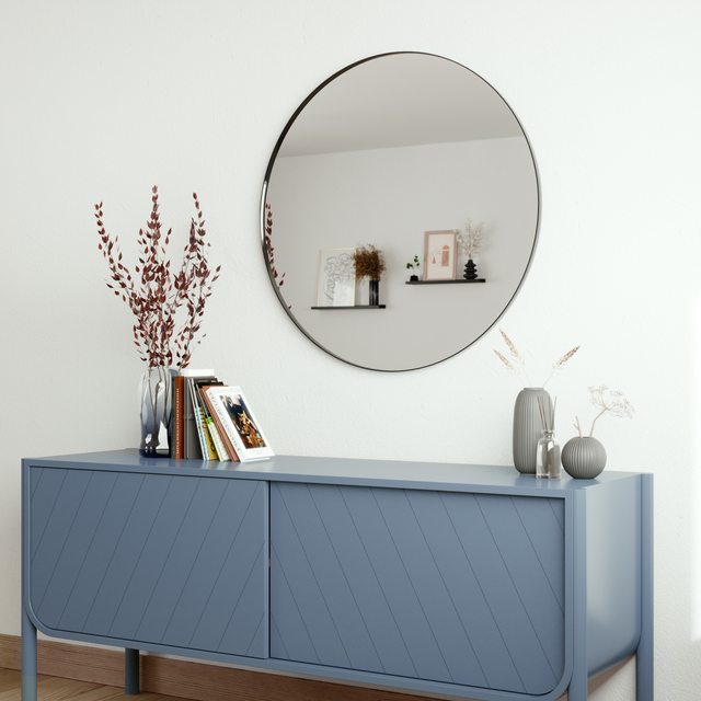 Lustro okrągłe Focale czarne śr. 81 cm Inspire