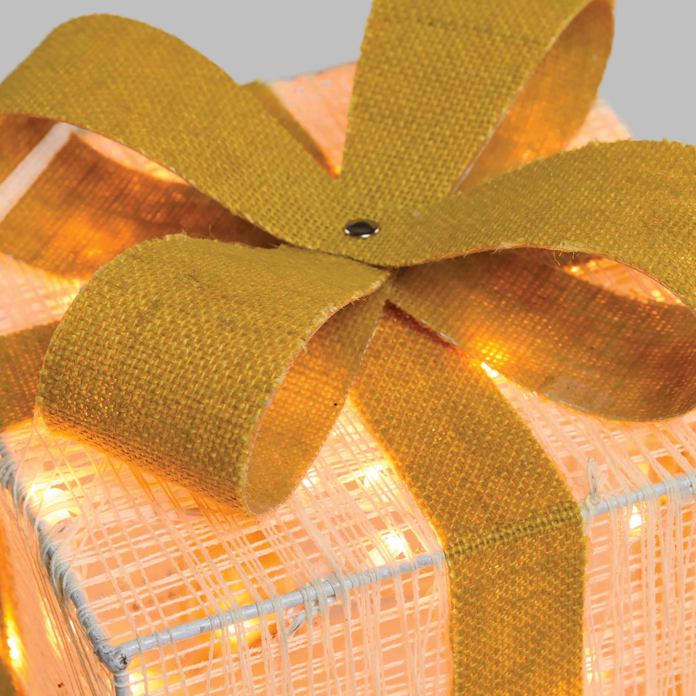 Pacco Regalo luminoso 3 pezzi 240 lampadine led bianco caldo L 1.3 m x H 40 cm - 10