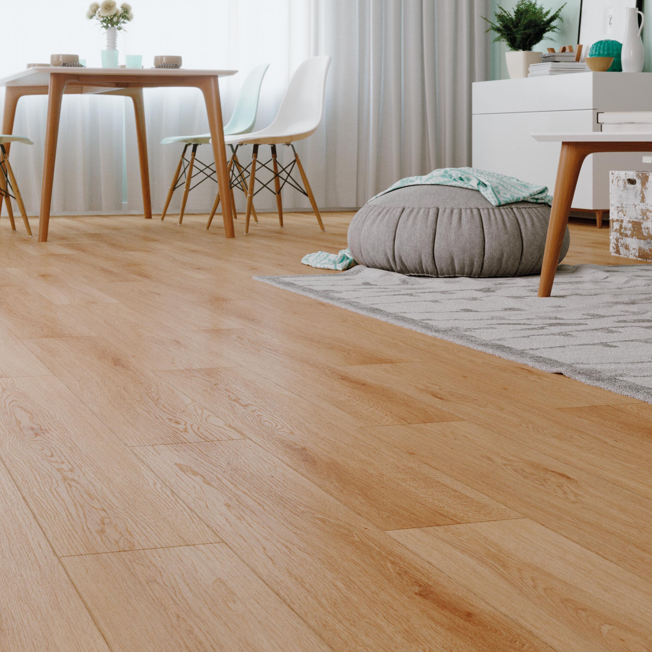 Pavimento SPC effetto legno rovere chiaro Sp 4 mm passaggio moderato ...