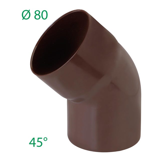 Curva Per Tubo Scarico Pioggia 45° - 80mm Marrone, Per Sistemi Di Drainaggio - Foto 7