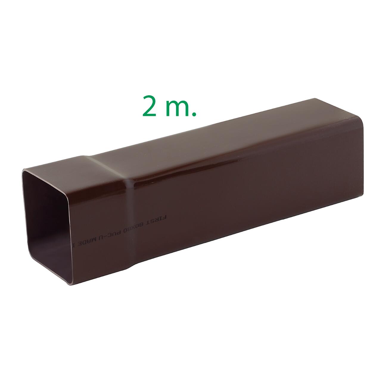 Tubo In PVC Quadro Grigio 80x80 Mm Per Acque Piovane, 1 Metro Lineare