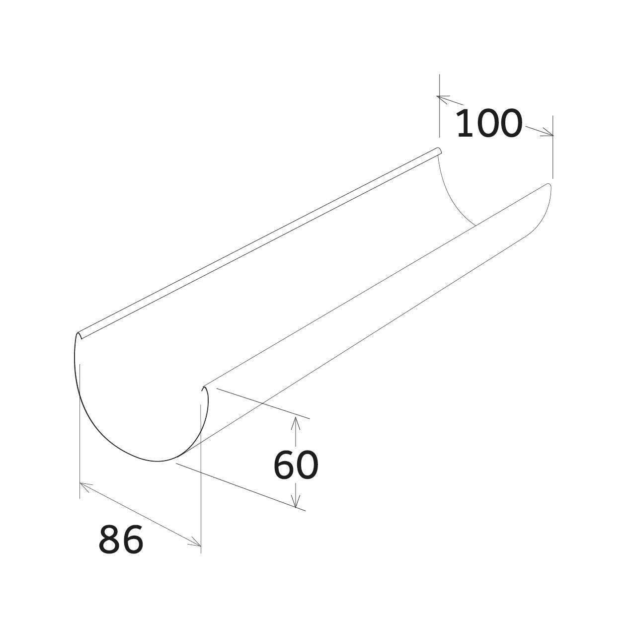 Canale di gronda coestruso in pvc marrone, Ø 100 mm L 2 m - 4