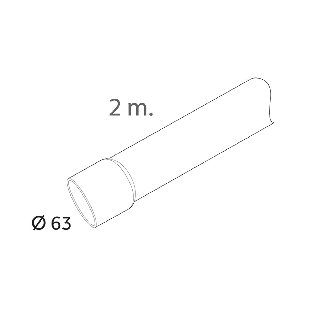 Tubo pluviale in pvc marrone L 2 m, Ø 63 mm - 4