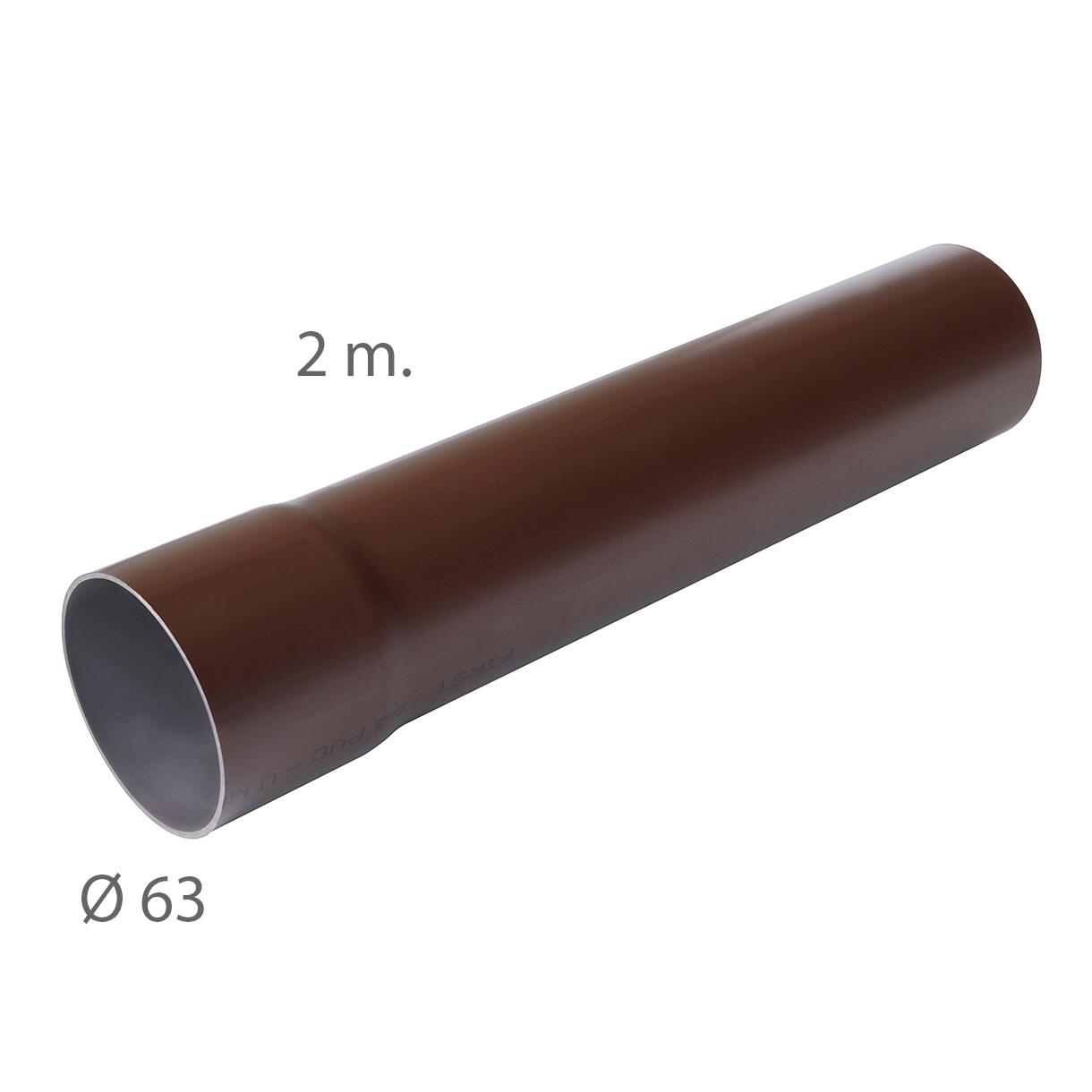 Tubo pluviale in pvc marrone L 2 m, Ø 63 mm - 2