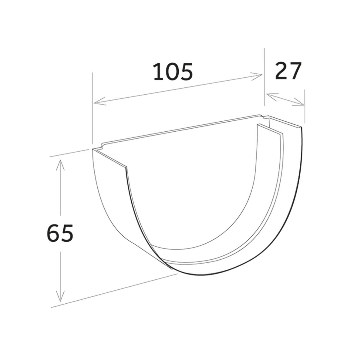 Testata per gronda marrone in pvc L 100 mm - 5