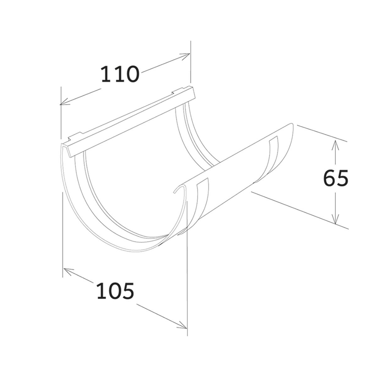 Giunto di gronda semplice marrone in pvc L 100 mm - 5