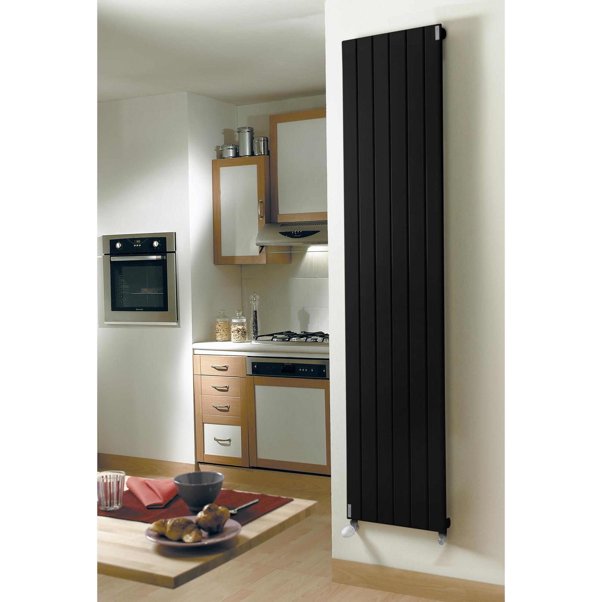 Radiateur eau chaude vertical Lina Acova 4 orifices, 8 possibilités de raccordement, blanc, noir, gris, anthracite - 1