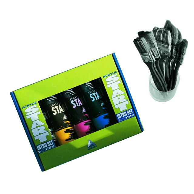 Colore acrilico MAIMERI per colori acrilici artistici e decorativi bianco, giallo,rosso,blu,nero 200 ml