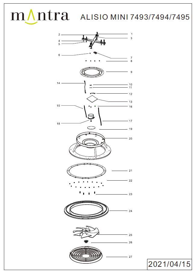 Ventilateur de plafond LED, Alisio mini, 52.5 cm, MANTRA, blanc - 10