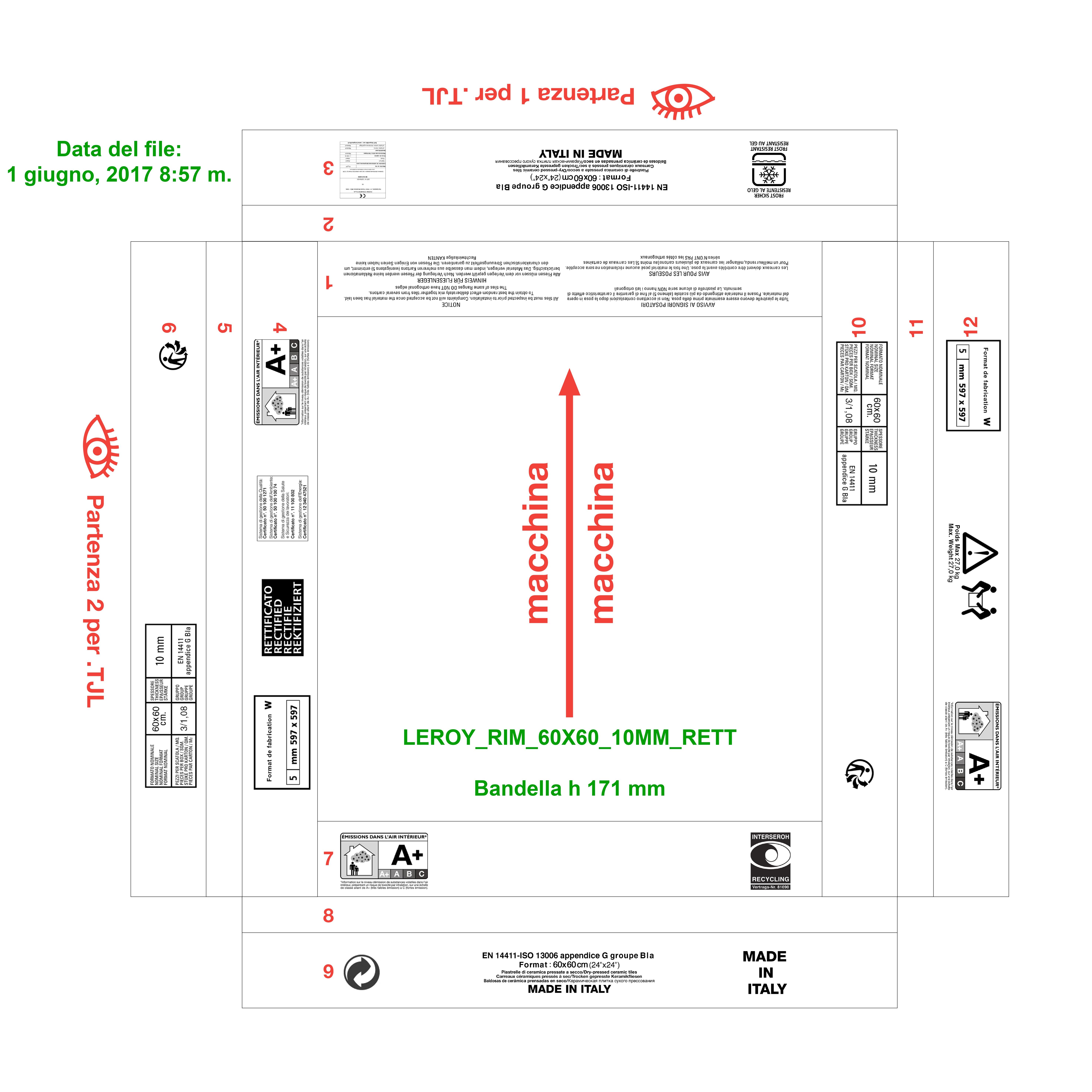Carrelage sol / mur effet marbre blanc or Rimini l.60 x L.60 cm - 6
