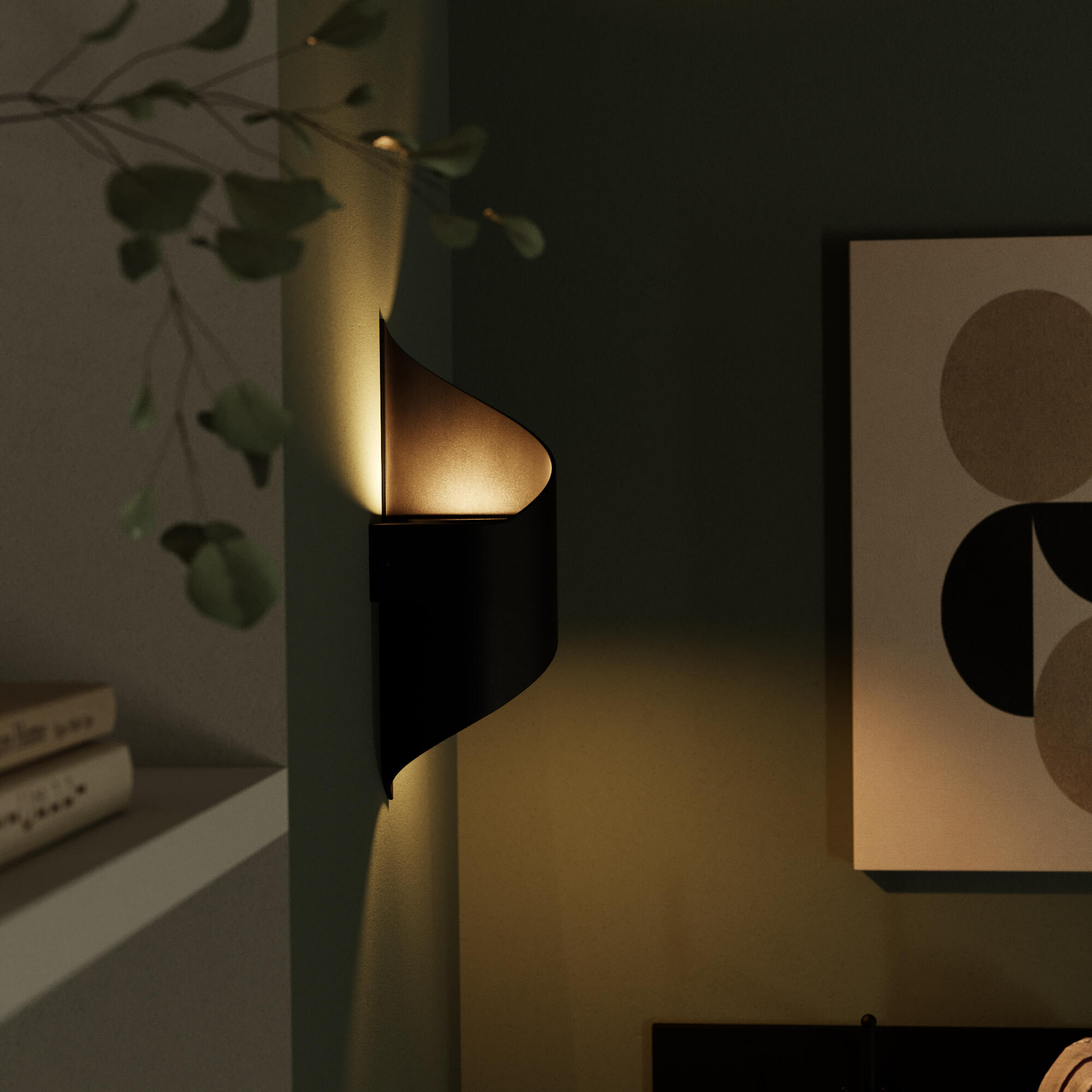 Applique murale LED, acier, noir, Leria, INSPIRE - 4