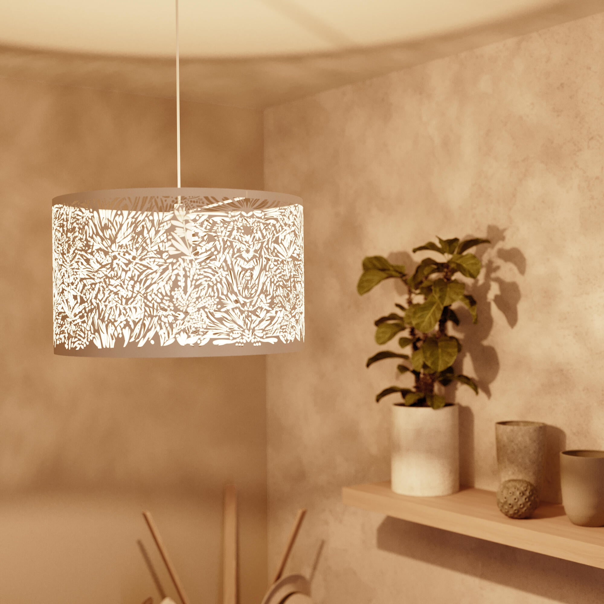 Lámpara de techo colgante de acero blanca 1 luz E27 Frella INSPIRE 38 cm - 28
