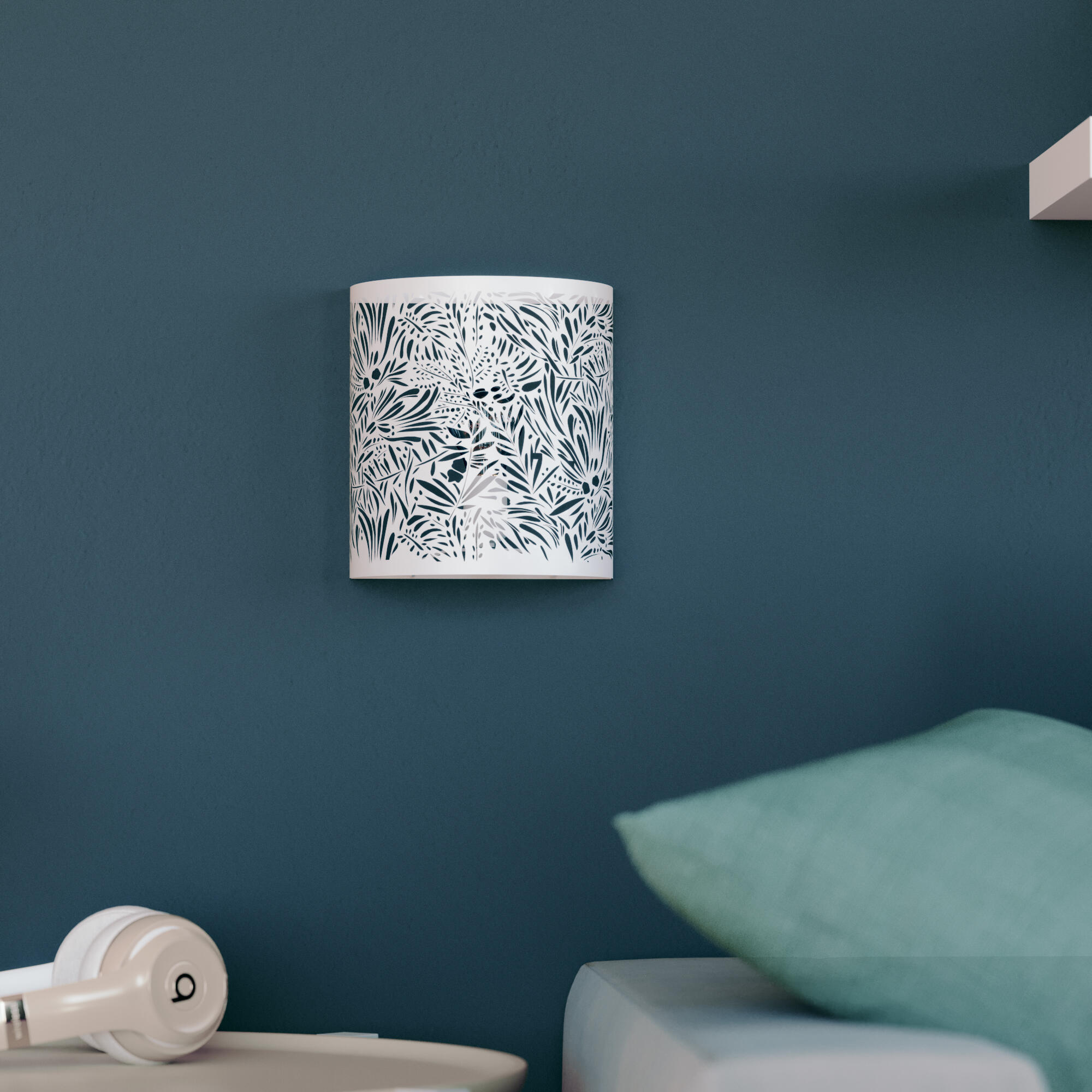 Applique murale E27, acier / fer, blanc, Frella, INSPIRE - 5