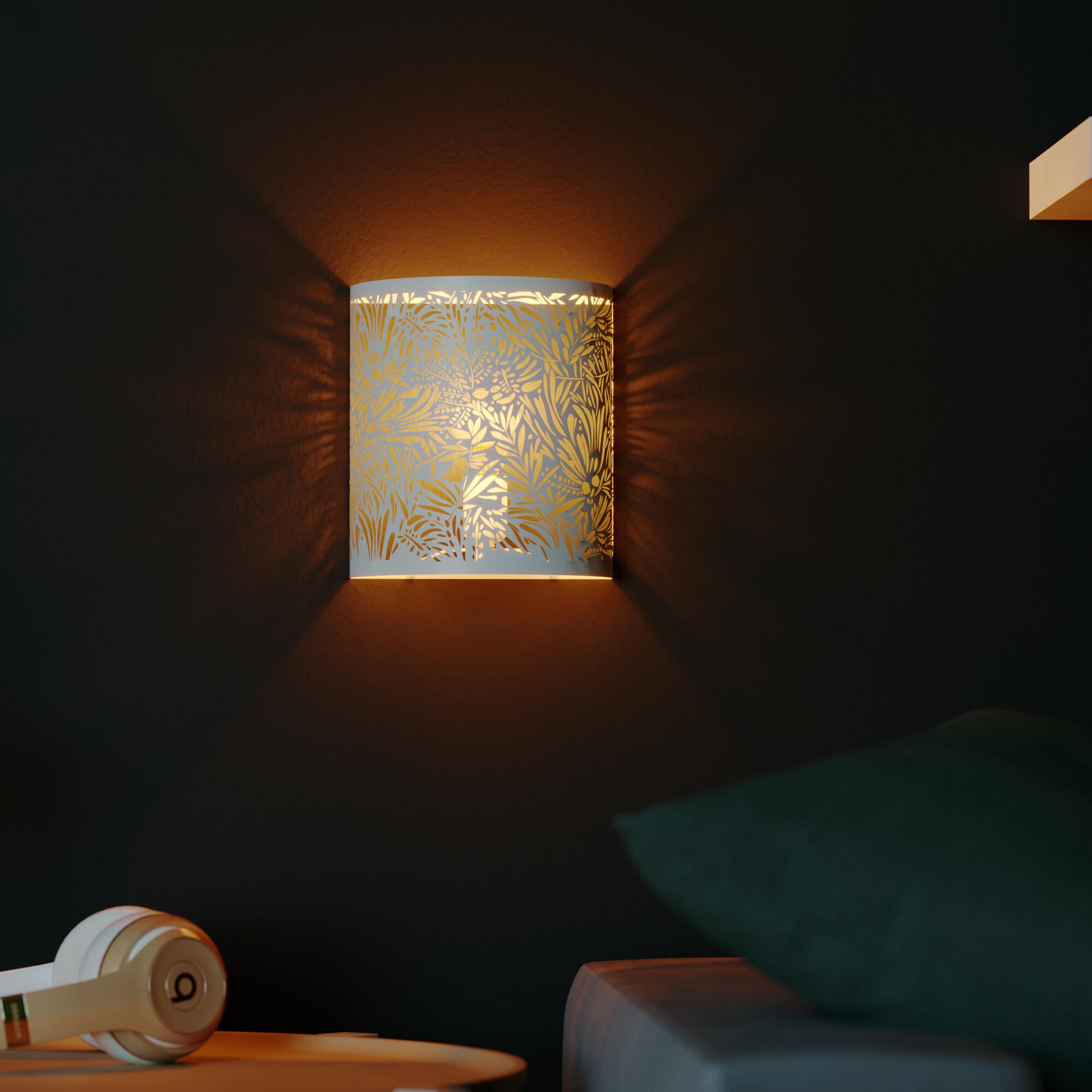 Applique murale E27, acier / fer, blanc, Frella, INSPIRE - 4