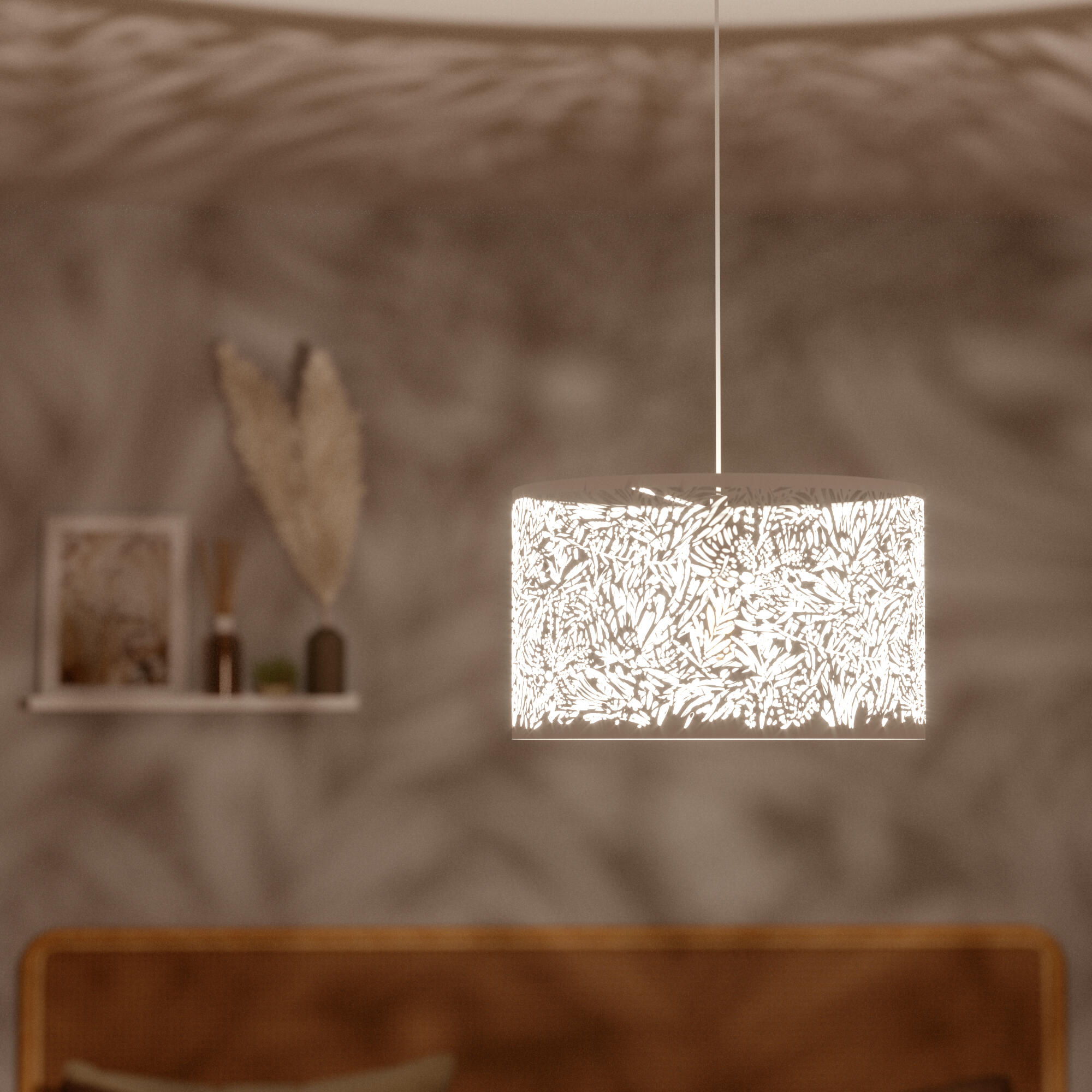 Lámpara de techo colgante de acero blanca 1 luz E27 Frella INSPIRE 38 cm - 19