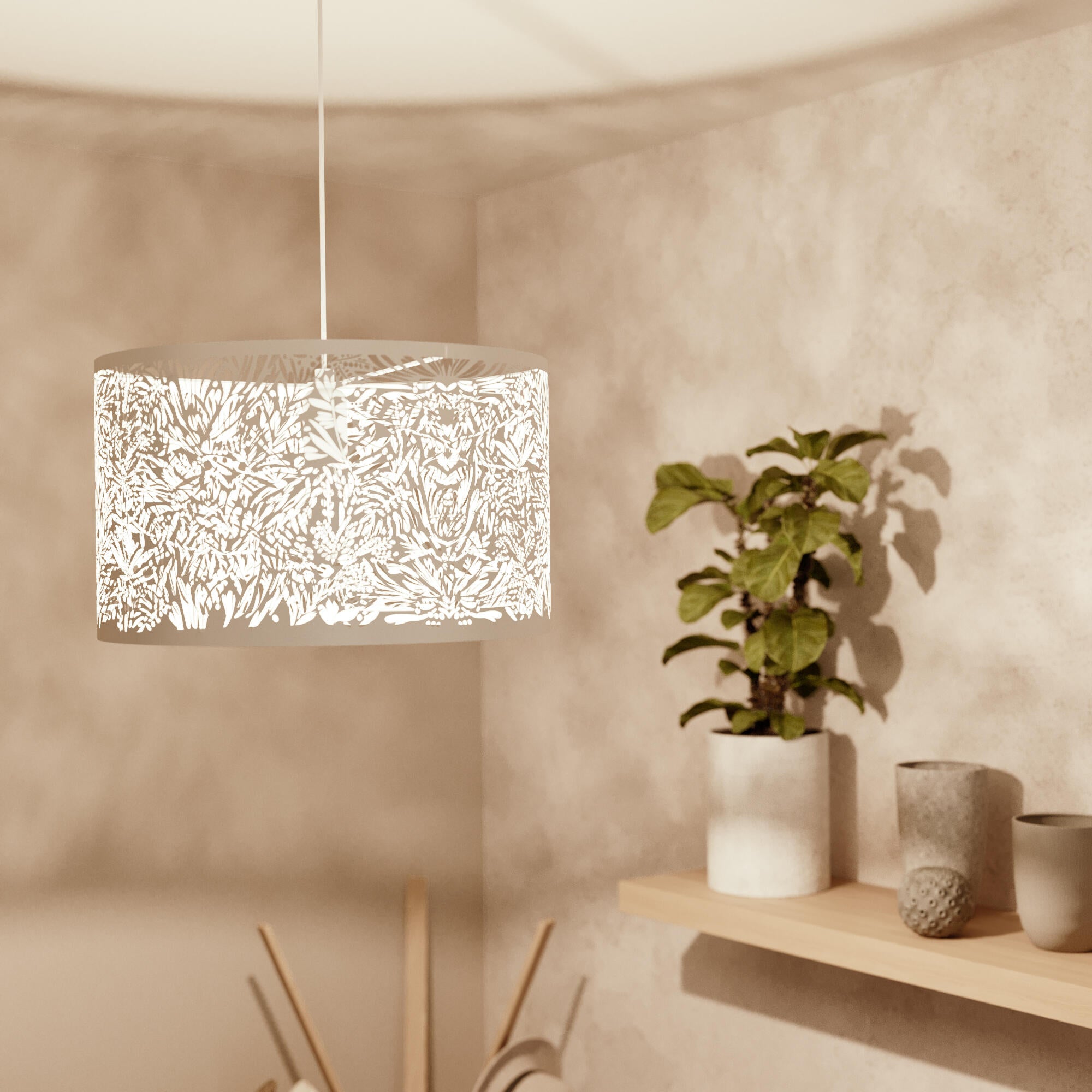 Lámpara de techo colgante de acero blanca 1 luz E27 Frella INSPIRE 38 cm - 27