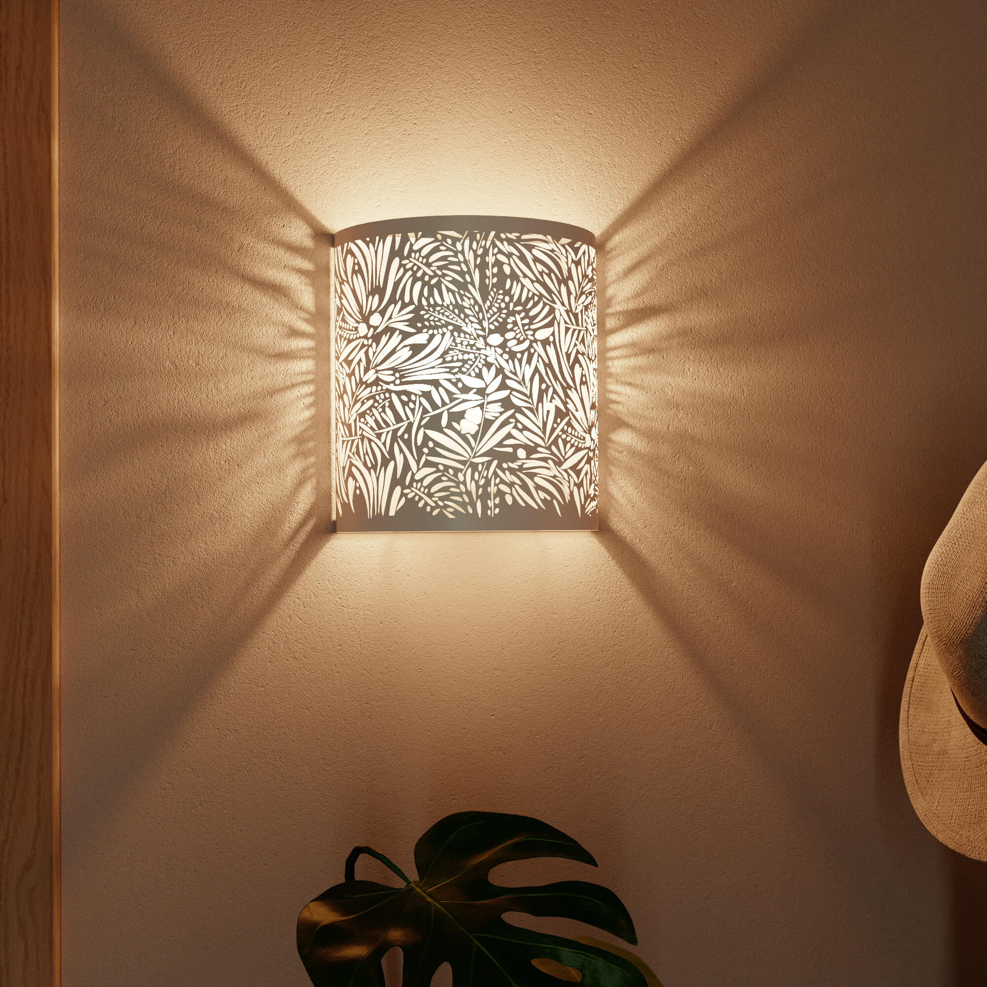 Applique murale E27, acier / fer, blanc, Frella, INSPIRE - 2