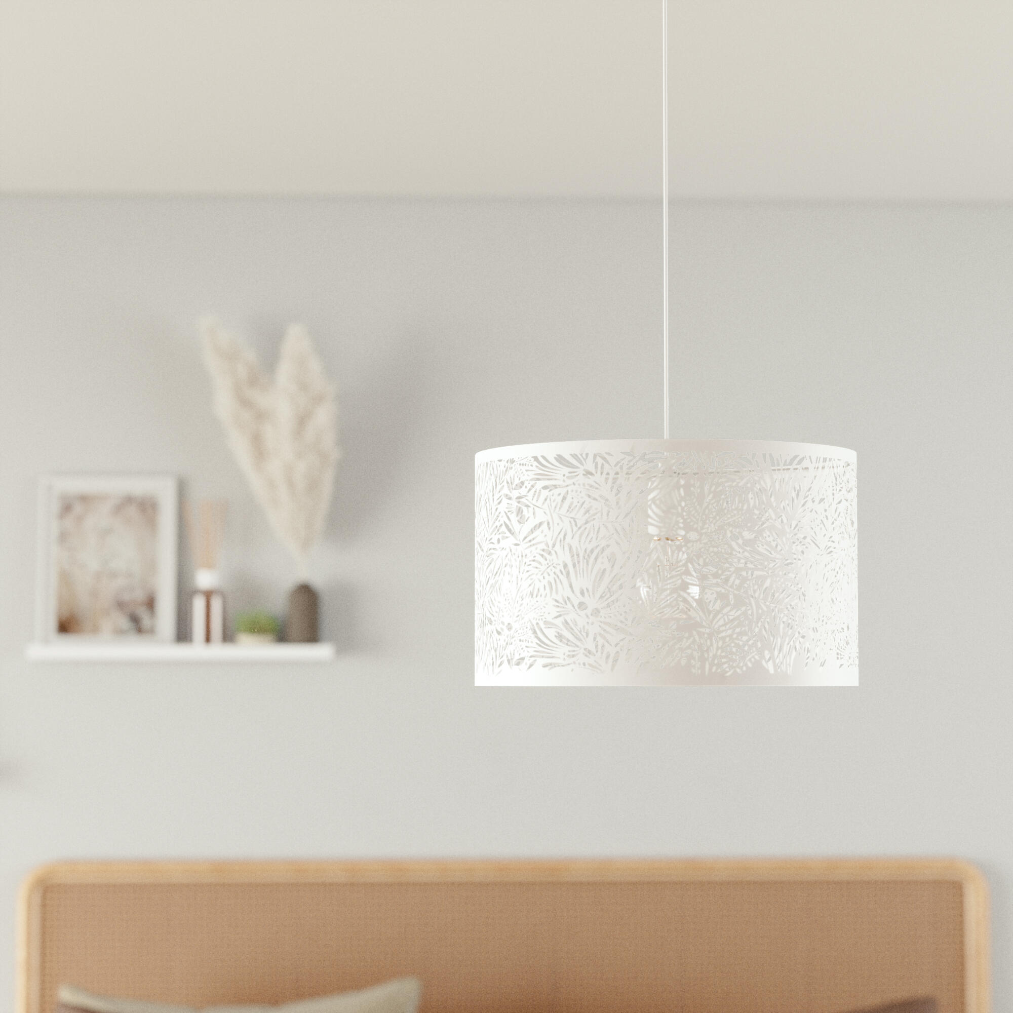 Lámpara de techo colgante de acero blanca 1 luz E27 Frella INSPIRE 38 cm - 23
