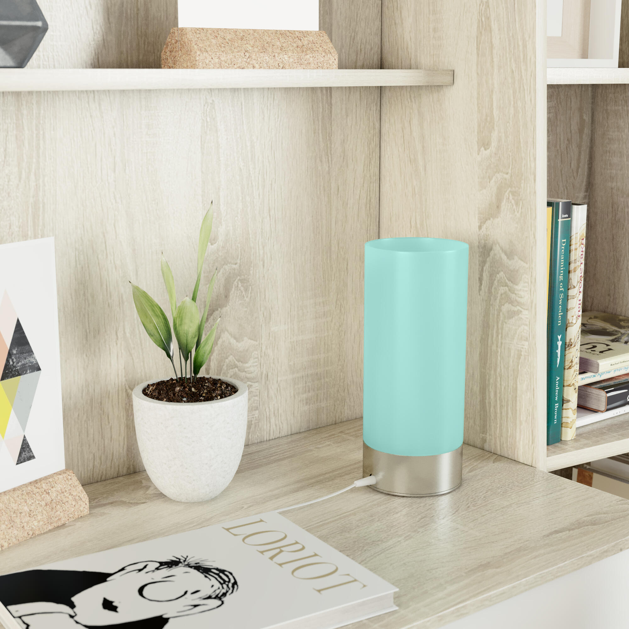 Lampe Tee touch , verre, vert, H.22 cm, INSPIRE - 4