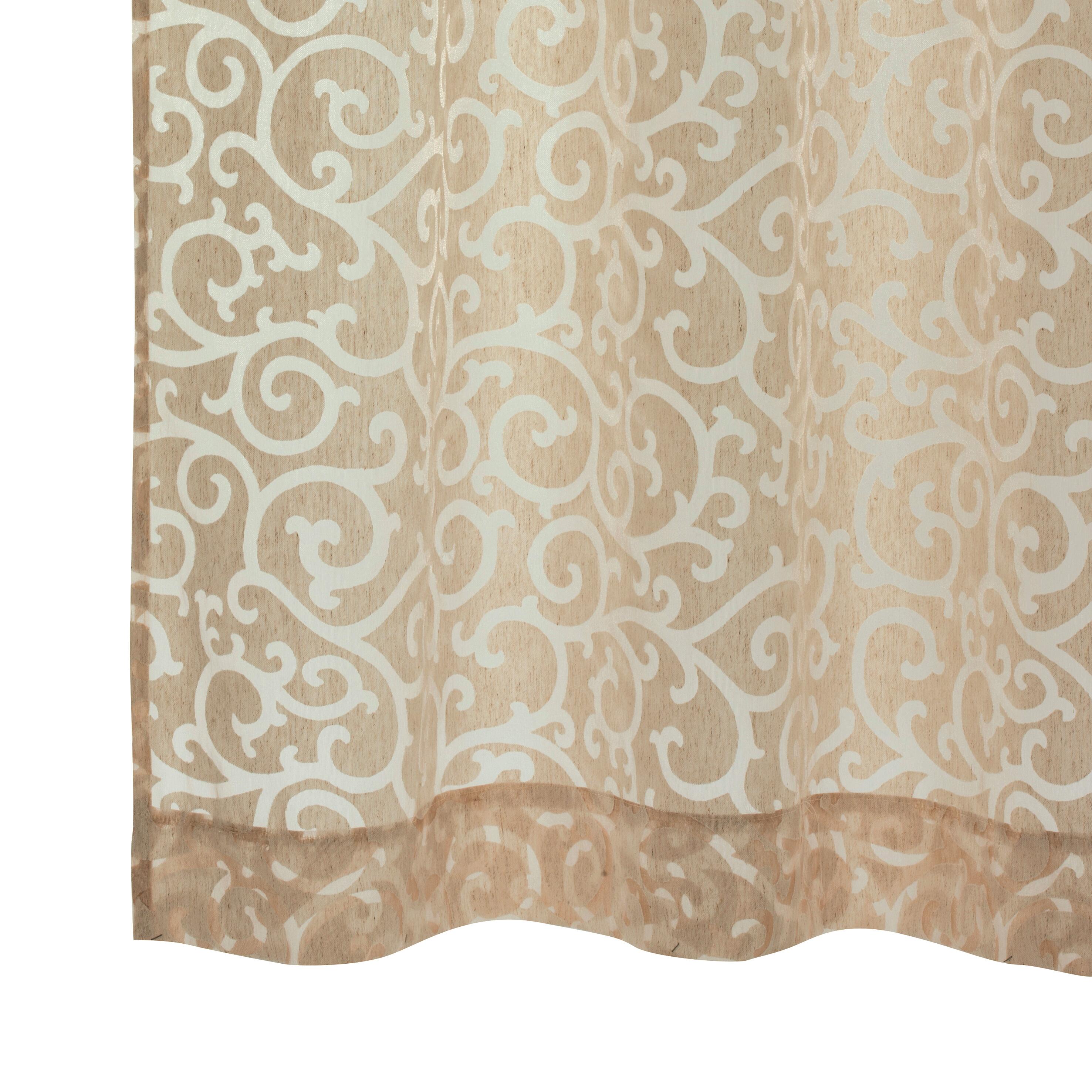 Tenda Horus beige, fettuccia e passanti nascosti 140x290 cm - 4