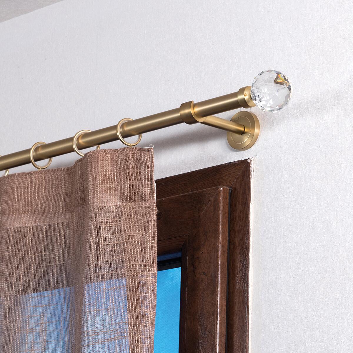 InCasa Bastone per Tende maggiorato 28 mm, L. 280 cm. in Acciaio Satinato – Completo
