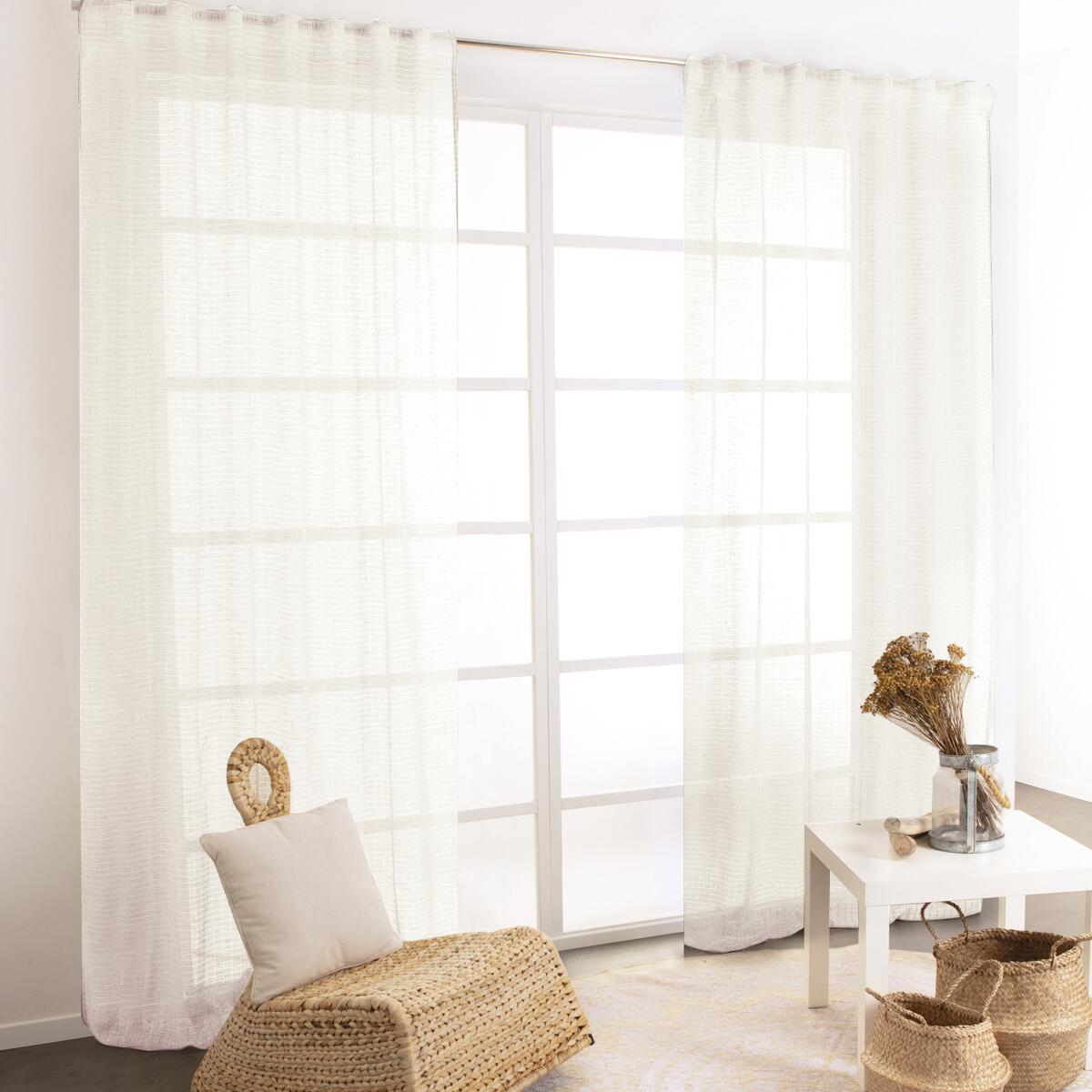 Tenda Apoline ecru, fettuccia e passanti 140x280 cm - 5