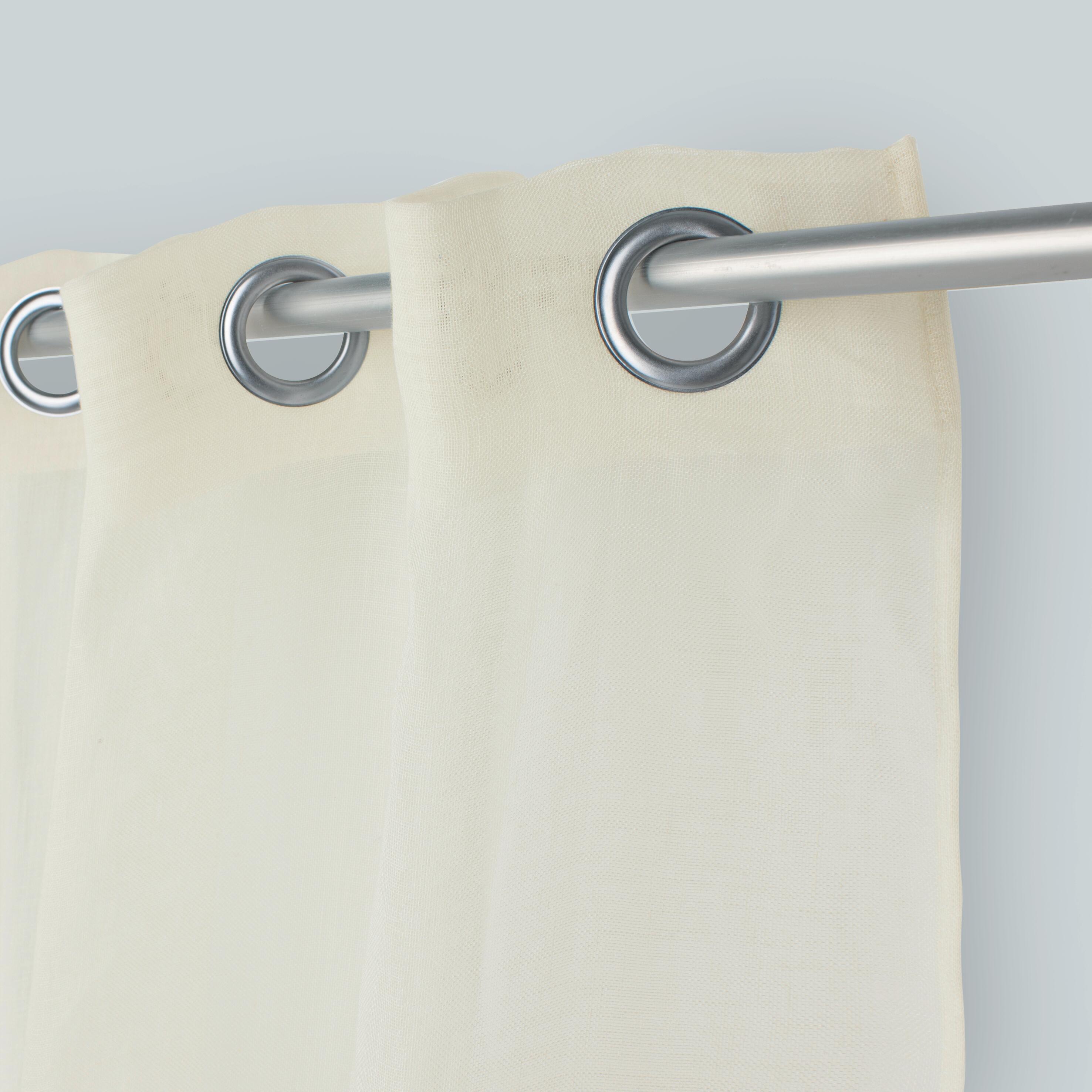 Tenda Voile de lin beige, occhiello 150x280 cm - 4