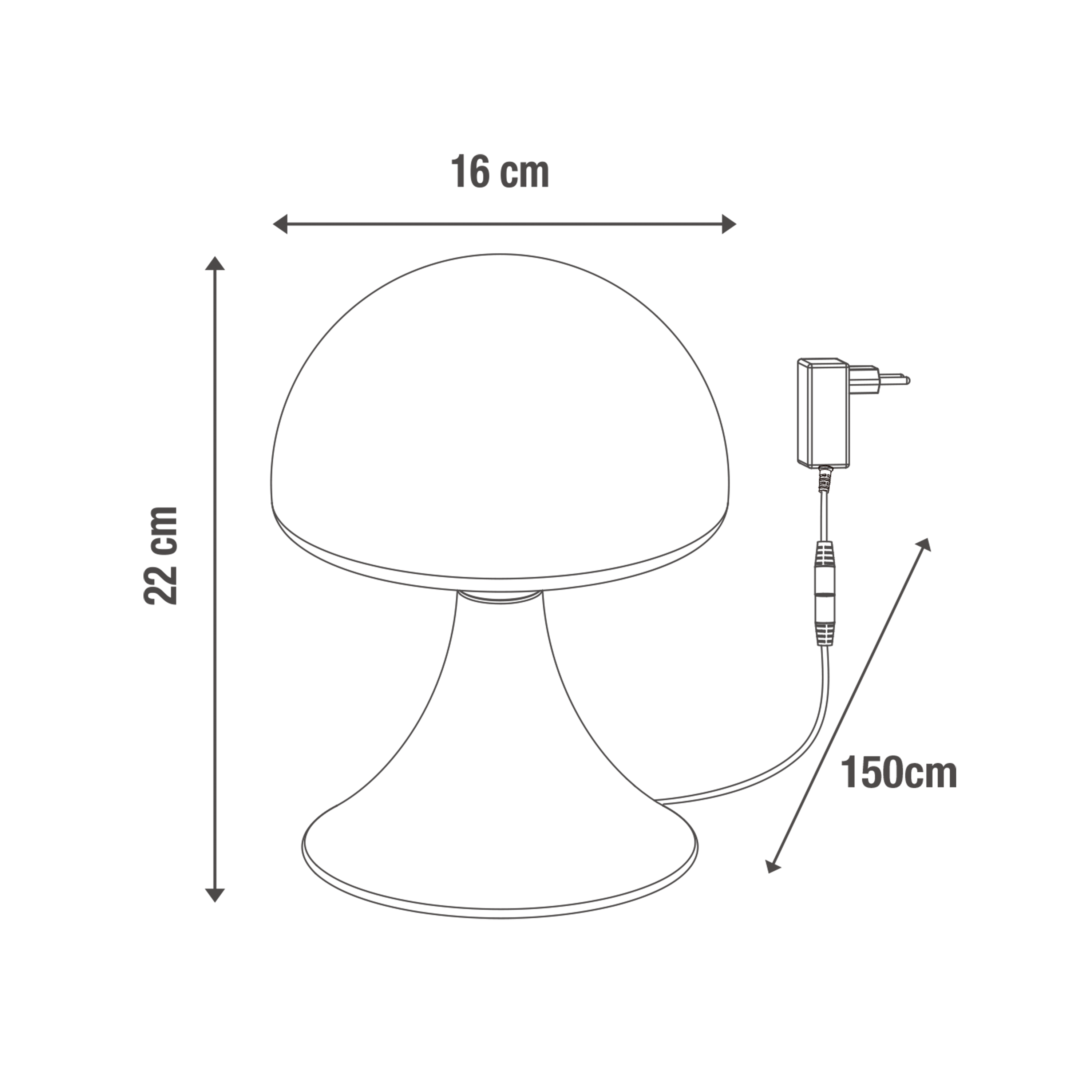 Lámpara de mesa táctil LED Kinoko INSPIRE con estructura latón pantalla blanca de vidrio luz cálida 3000K - 4