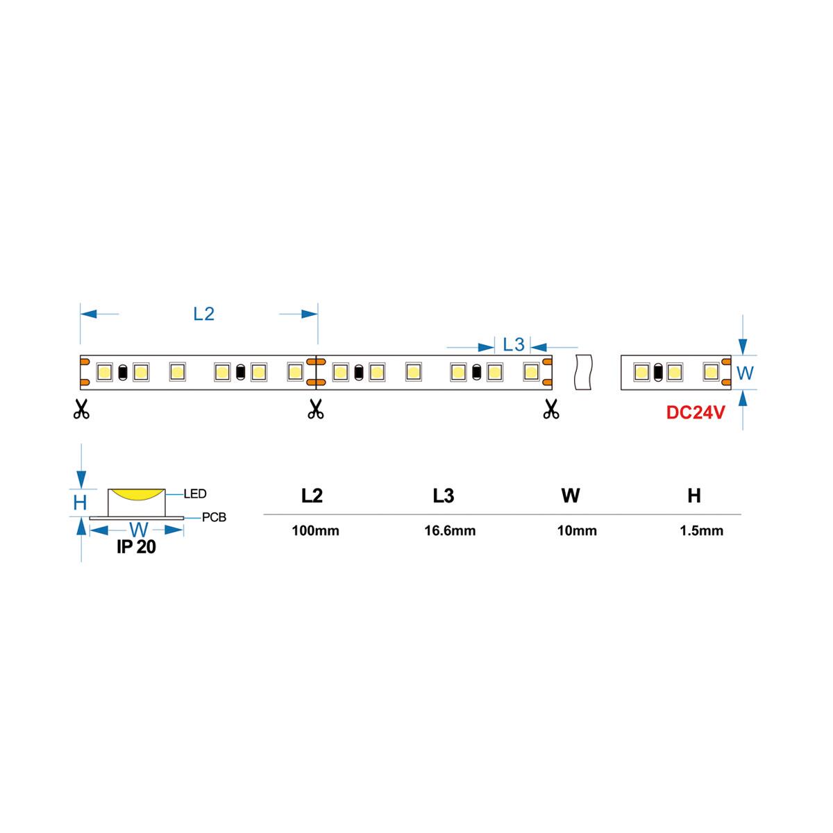 Striscia led 5m luce bianco naturale - 7