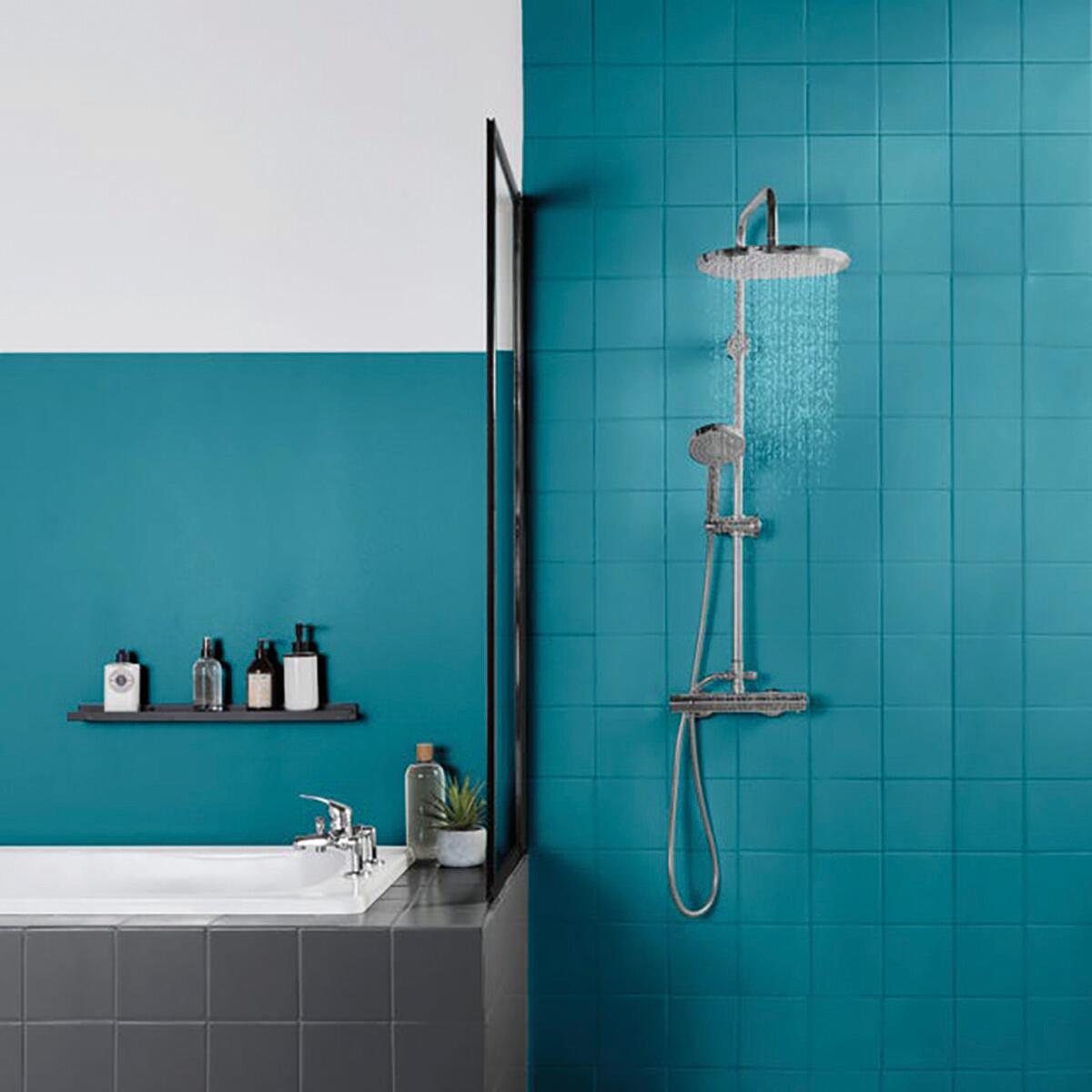 Smalto da interno per piastrelle lavabile, V33 Décolab blu lago satinato, 0.75 L - 3