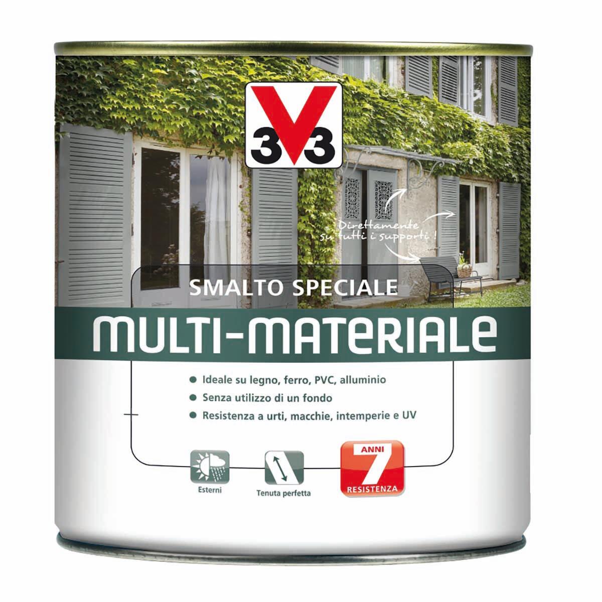 Vernice da esterno diretto sulla ruggine per legno e alluminio e ferro e plastica V33 4in1 nero ral9005 satinato, 0.5 l - 8