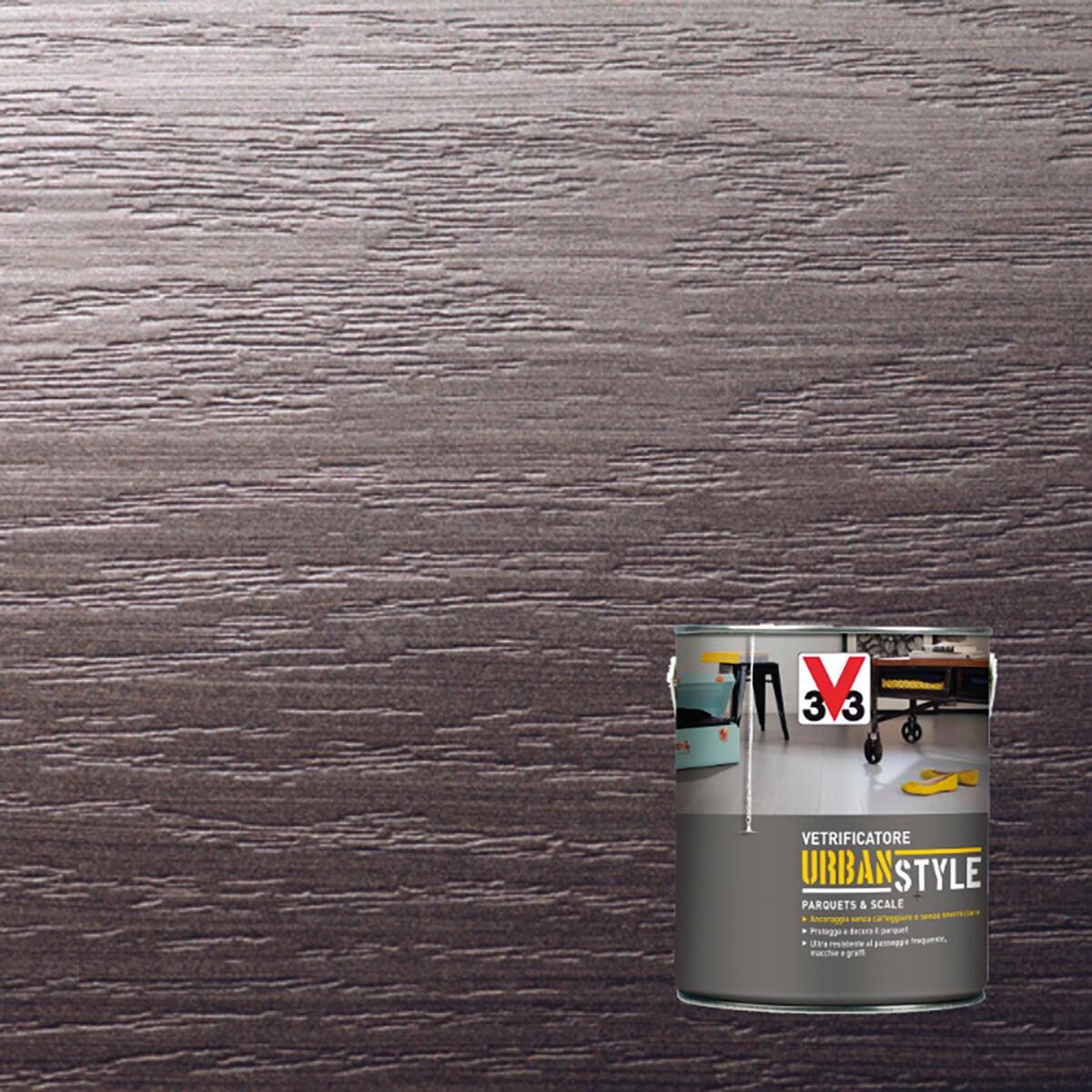 Vetrificatore per parquet V33 Urban Style grigio ghisa metallizzato satinato 2.5 L - 2